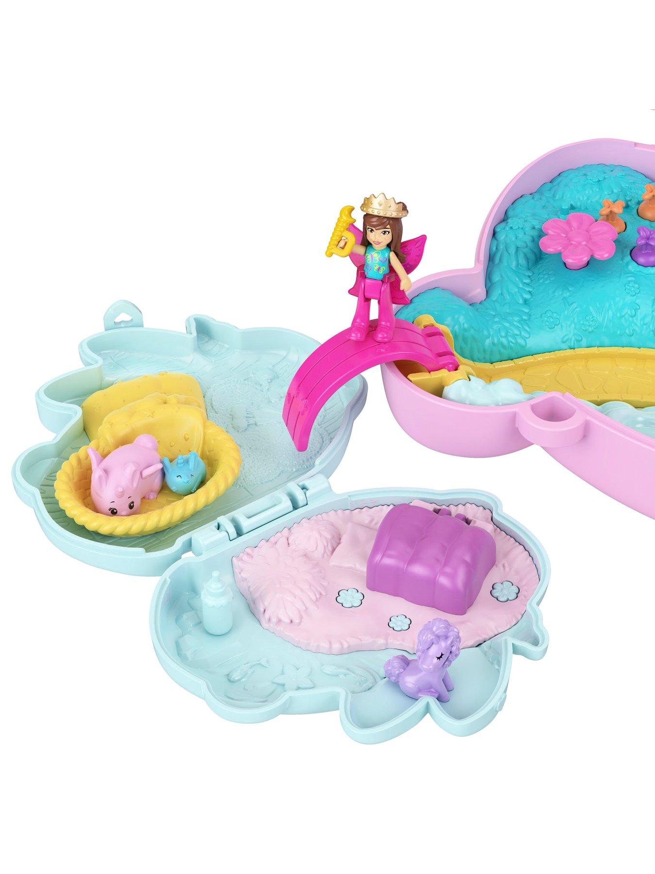Image 4 of 8 of Polly Pocket 2-in-1 Bunny Fun Compact, Wearable Purse Playset with 2 Dolls & 12 Accessories Including Pets