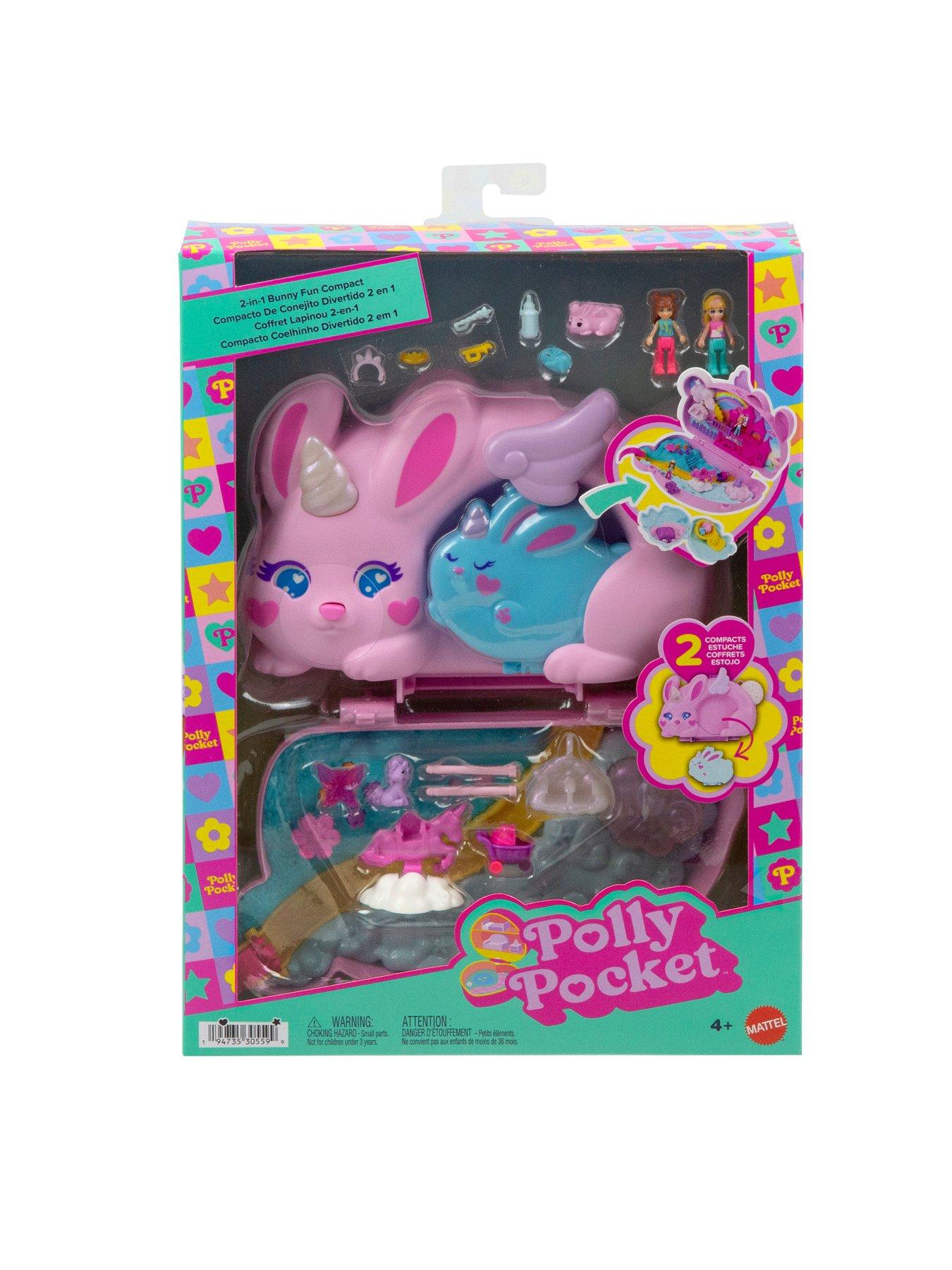 Image 7 of 8 of Polly Pocket 2-in-1 Bunny Fun Compact, Wearable Purse Playset with 2 Dolls & 12 Accessories Including Pets