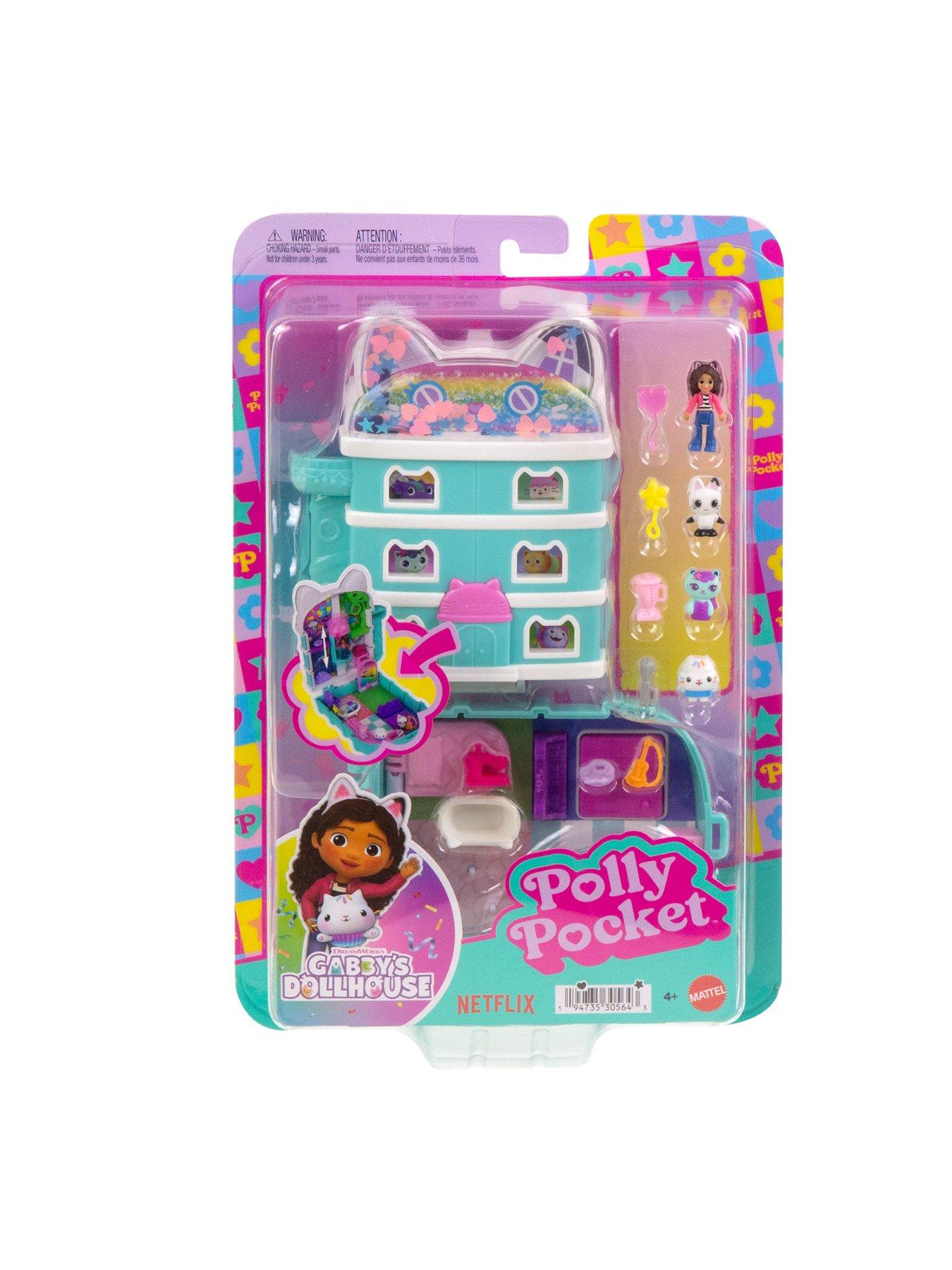 Image 7 of 7 of Polly Pocket Micro Dolls and Playset, Gabby's Dollhouse Compact with 9 Accessories &amp; Pet Cat Friends