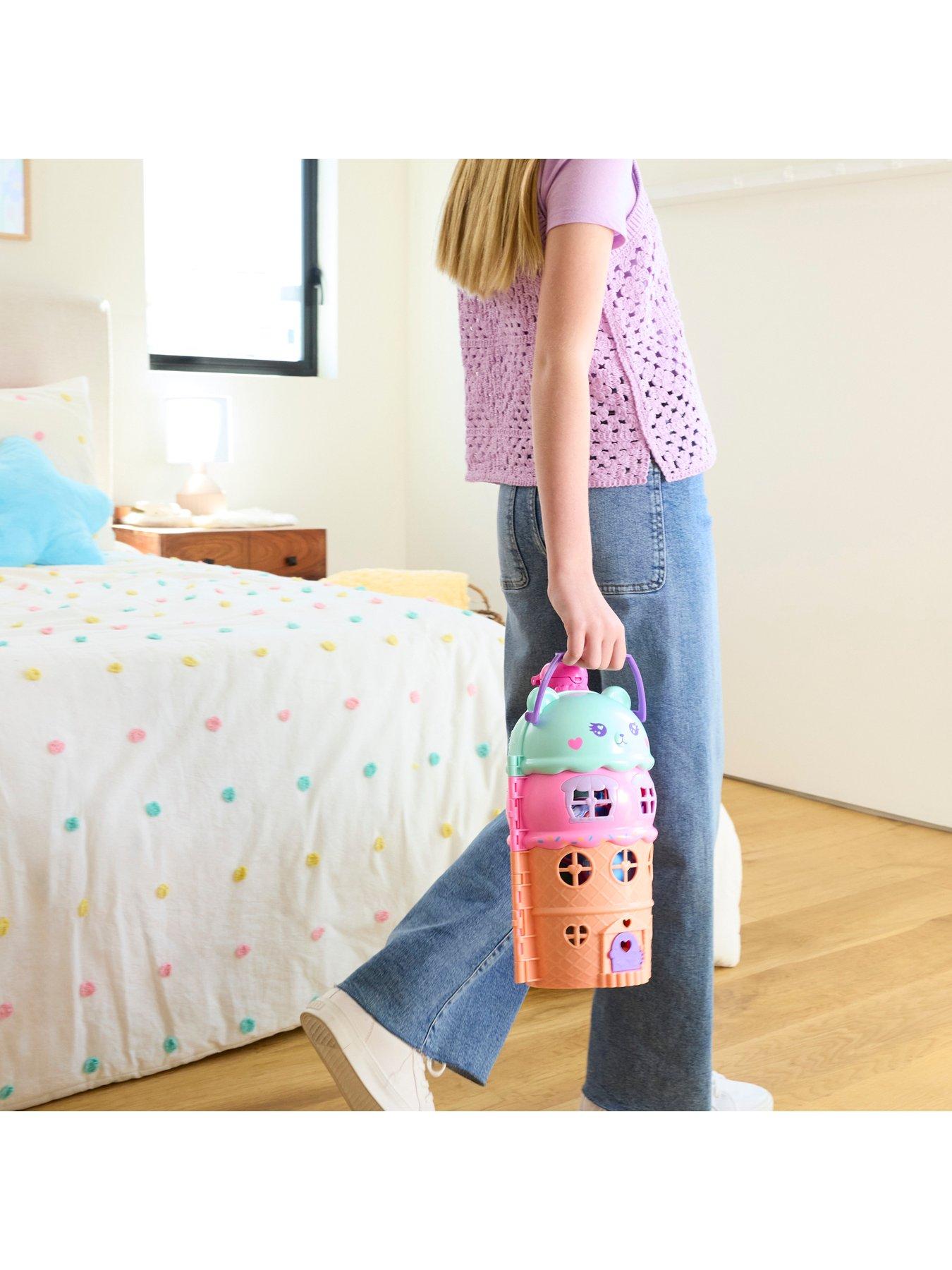  image of polly-pocket-dolls-and-playset-gelato-house-with-elevator-ice-cream-theme-with-25-accessories-including-furniture-and-pets
