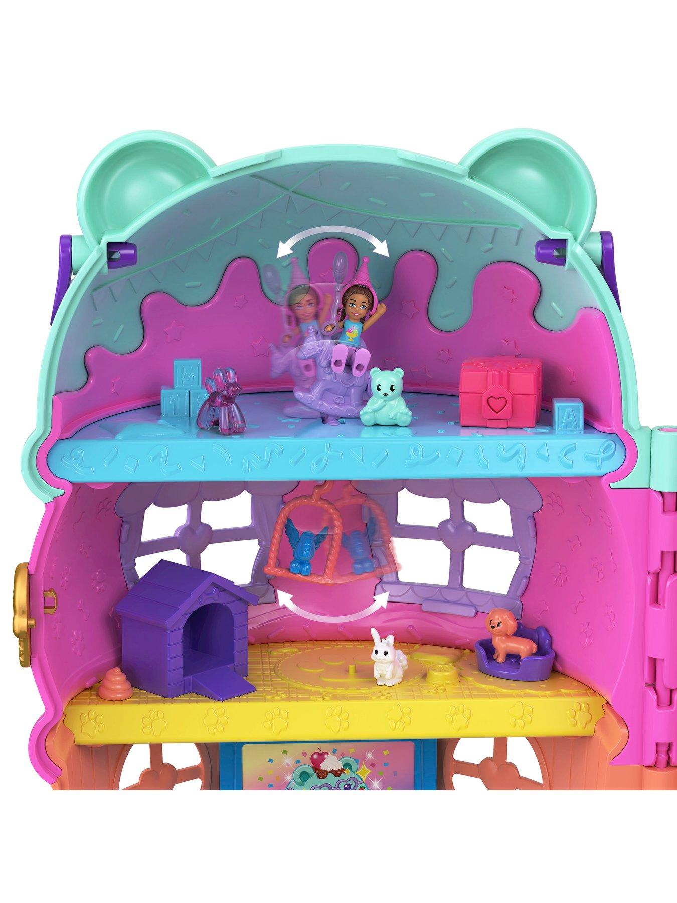  image of polly-pocket-dolls-and-playset-gelato-house-with-elevator-ice-cream-theme-with-25-accessories-including-furniture-and-pets