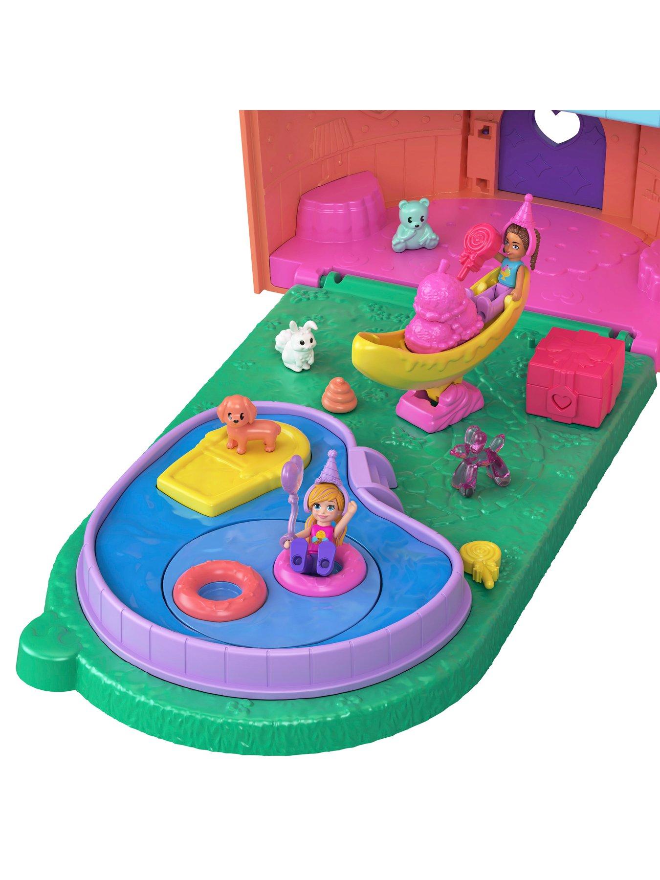  image of polly-pocket-dolls-and-playset-gelato-house-with-elevator-ice-cream-theme-with-25-accessories-including-furniture-and-pets