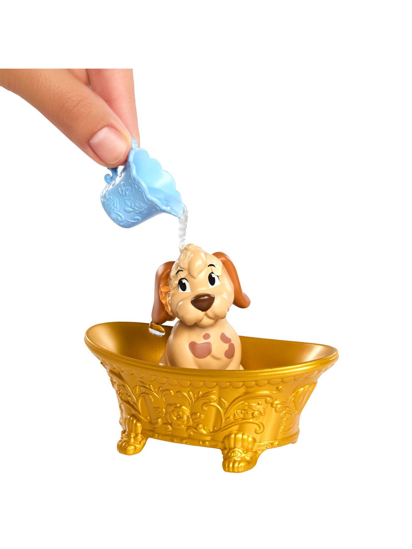 Image 4 of 6 of Disney Princess Bathe &amp; Brush Belle Fashion Doll &amp; Dog Figure with Color Change &amp; Accessories