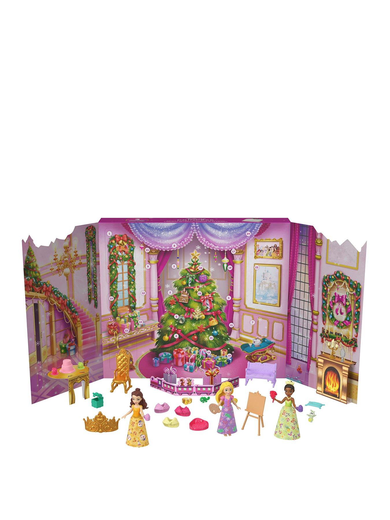 Disney Princess Advent Calendar with 24 Days of Gifts, Including 3 Small Dolls, 3 Friends  &  22 Accy