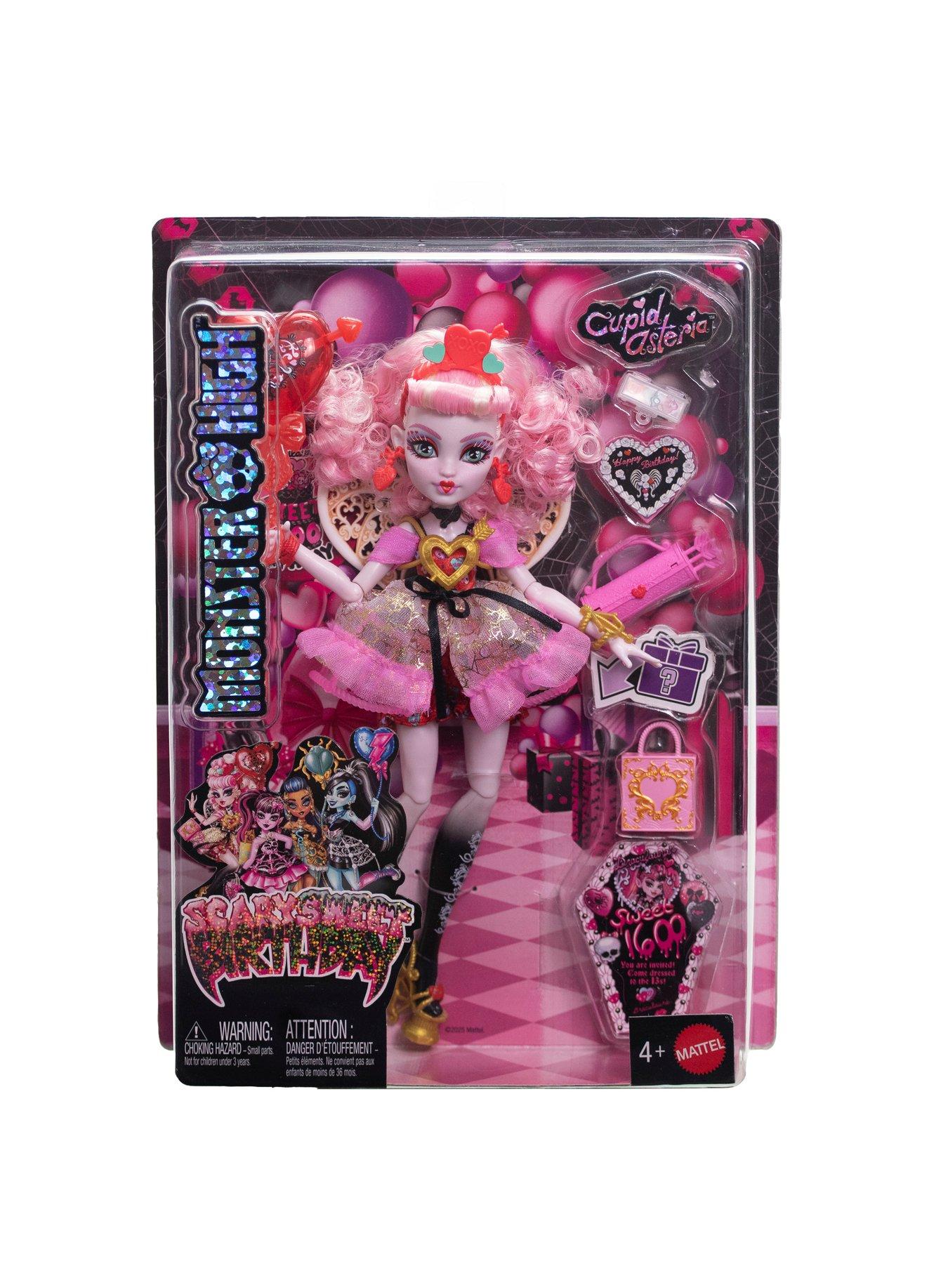 Image 7 of 7 of Monster High Scary Sweet Birthday Cupid Asteria Doll in Party Dress with Balloon &amp; Gift