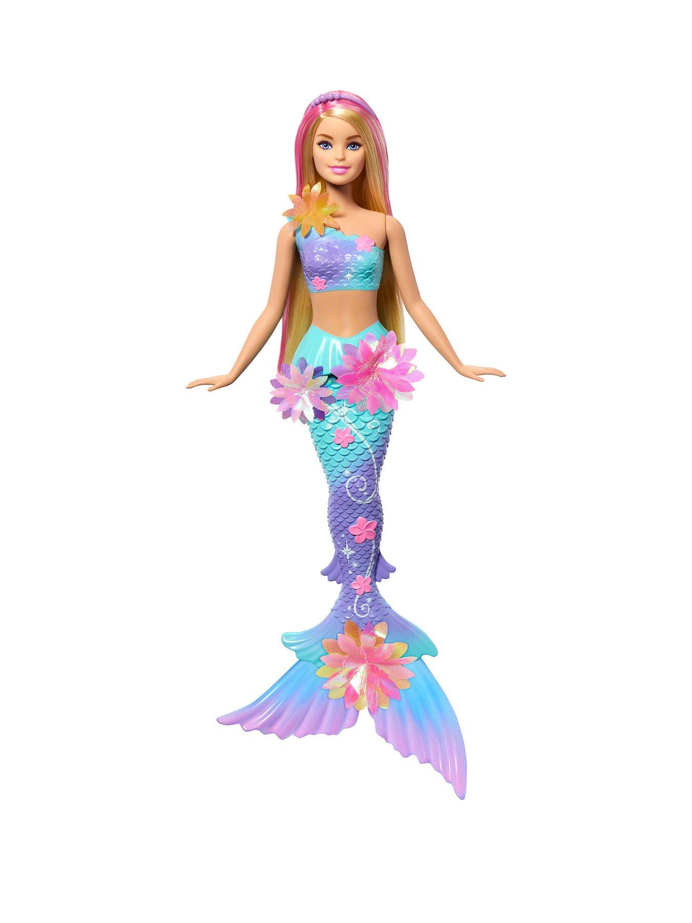 Barbie Flower Magic Mermaid Doll with Surprise Blooming Flowers Feature  &  Pearl Headband Accessory