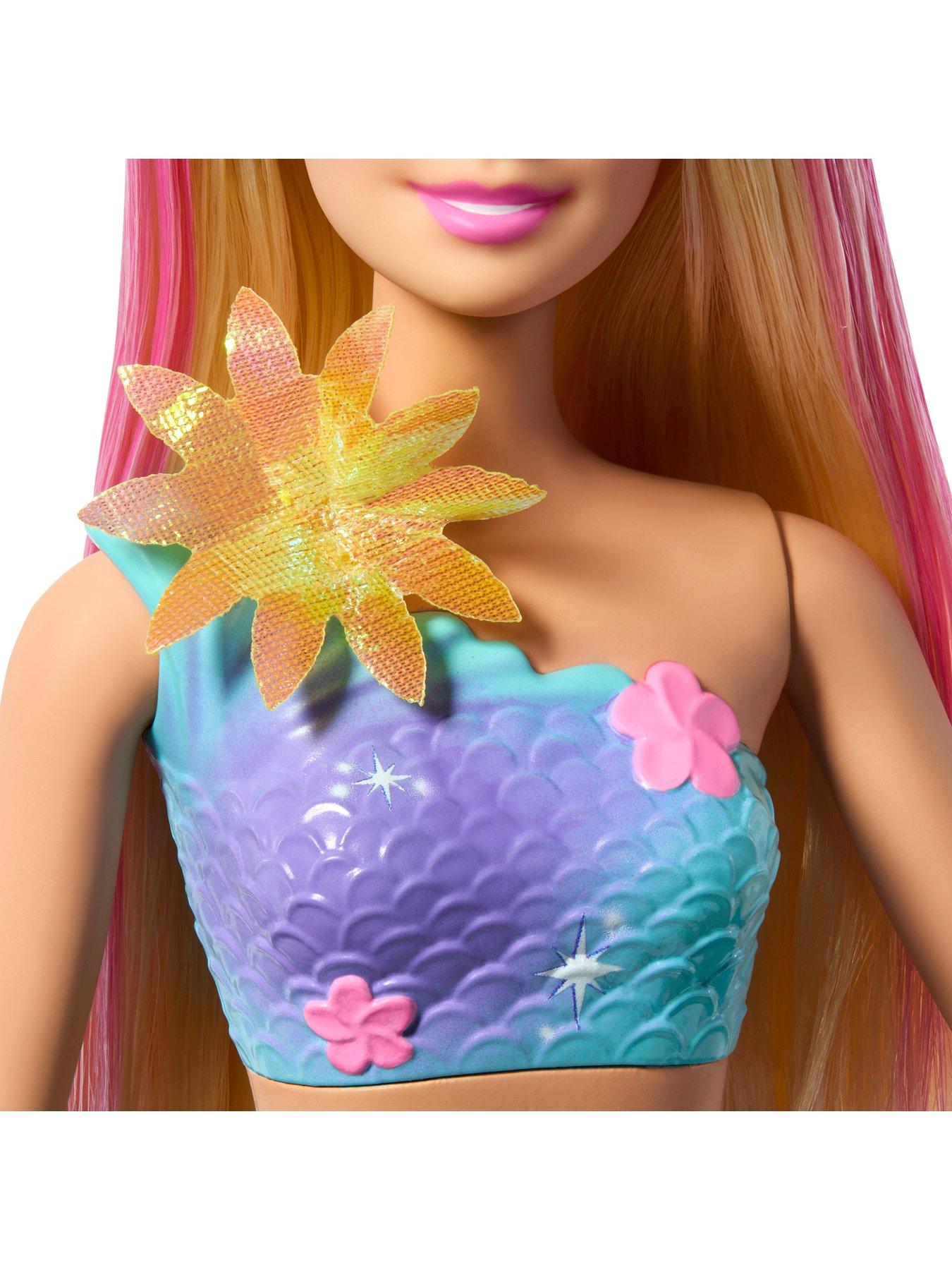 Image 4 of 6 of Barbie Flower Magic Mermaid&nbsp;Doll with Surprise Blooming Flowers Feature &amp; Pearl Headband Accessory