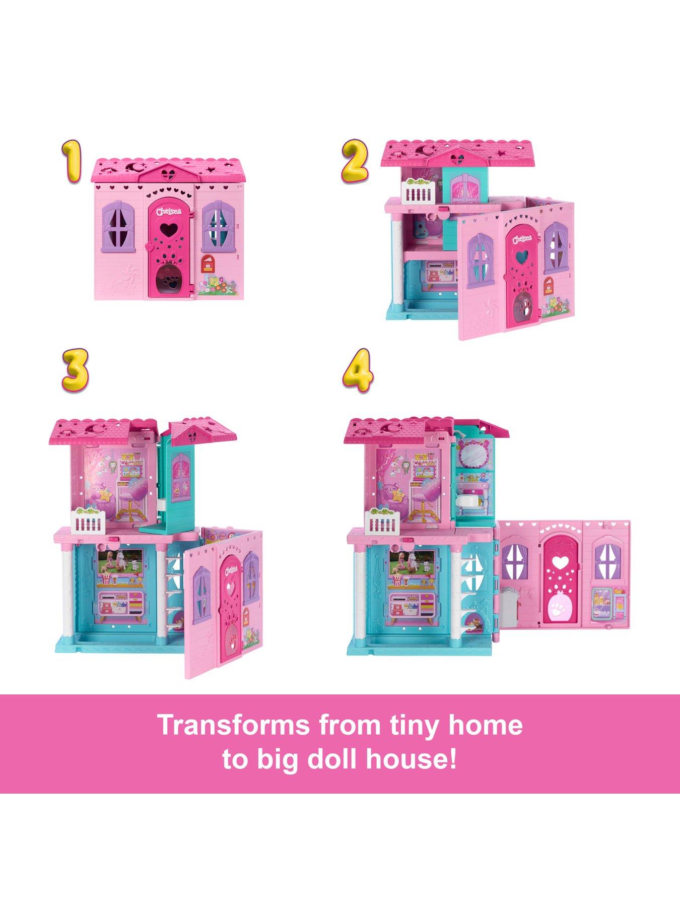 Image 3 of 7 of Barbie Chelsea Pop-Up Doll House with Doll &amp; 15+ Accessories, House Expands to 17+ x 13+ inches