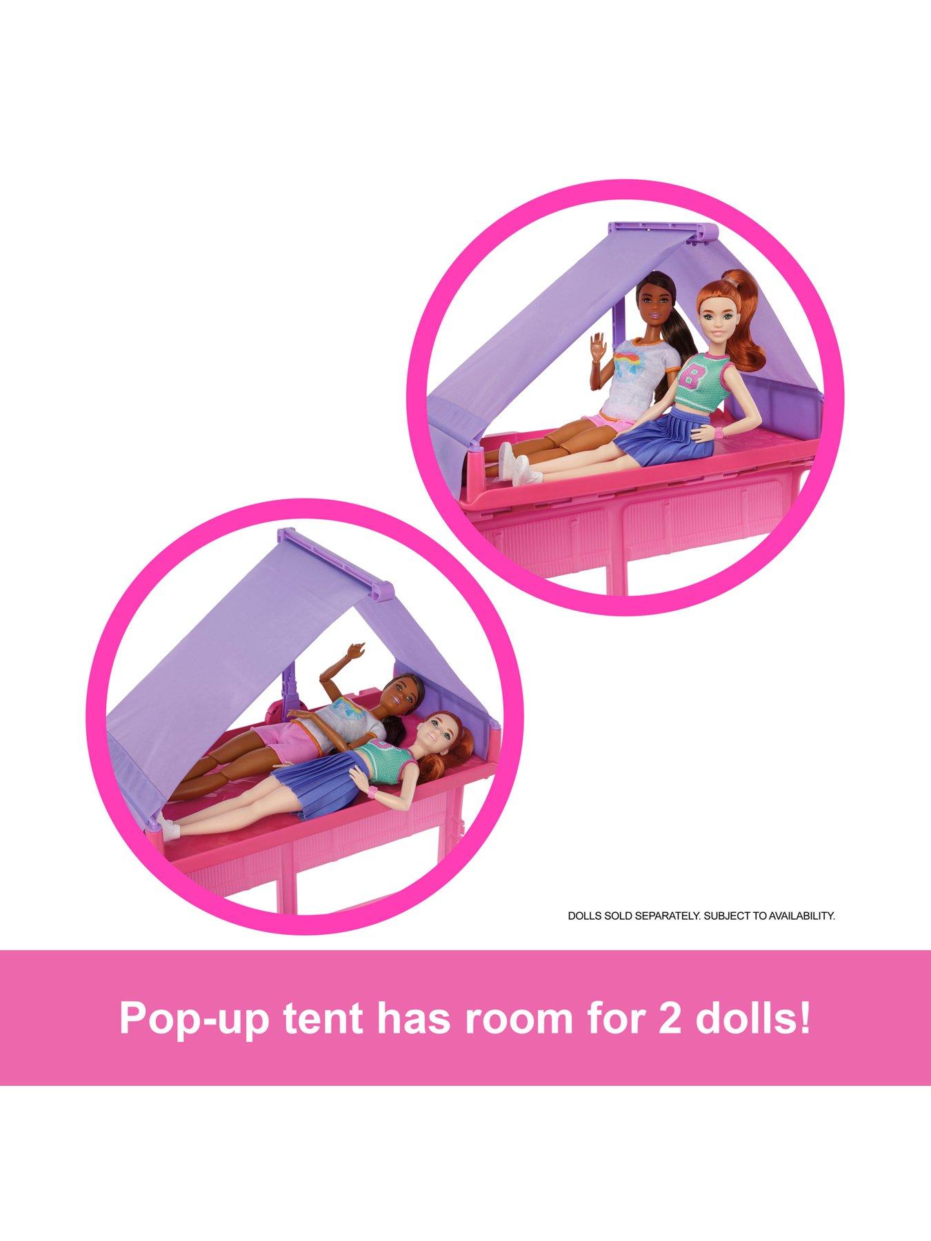 Barbie Dream Camper Playset with Roof Tent, BBQ Grill with ColorChange