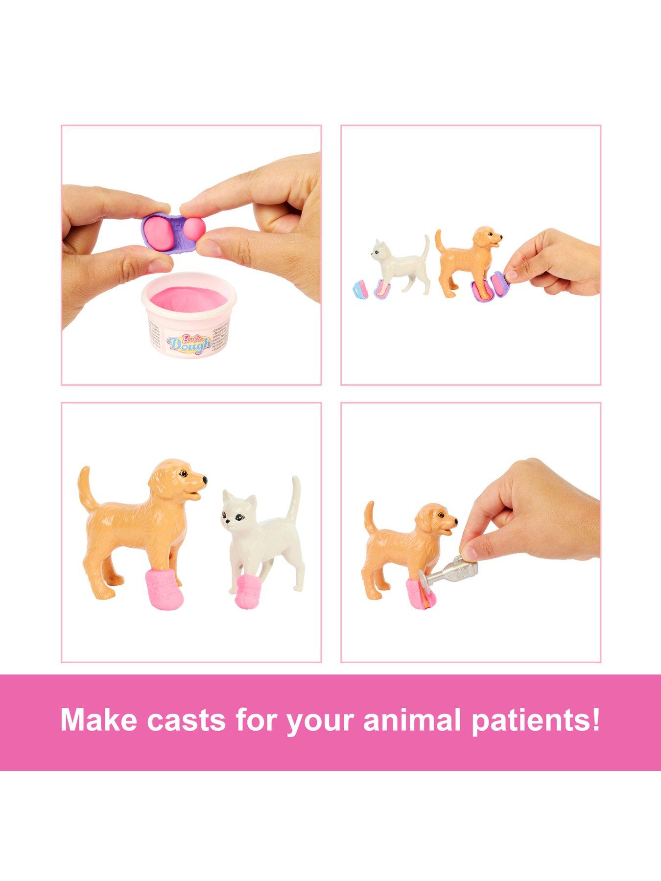 Image 3 of 5 of Barbie Fast Cast Veterinarian Clinic Playset with Pink Colored Hair Fashion Doll, Vet Furniture &amp; 10+ Accessories
