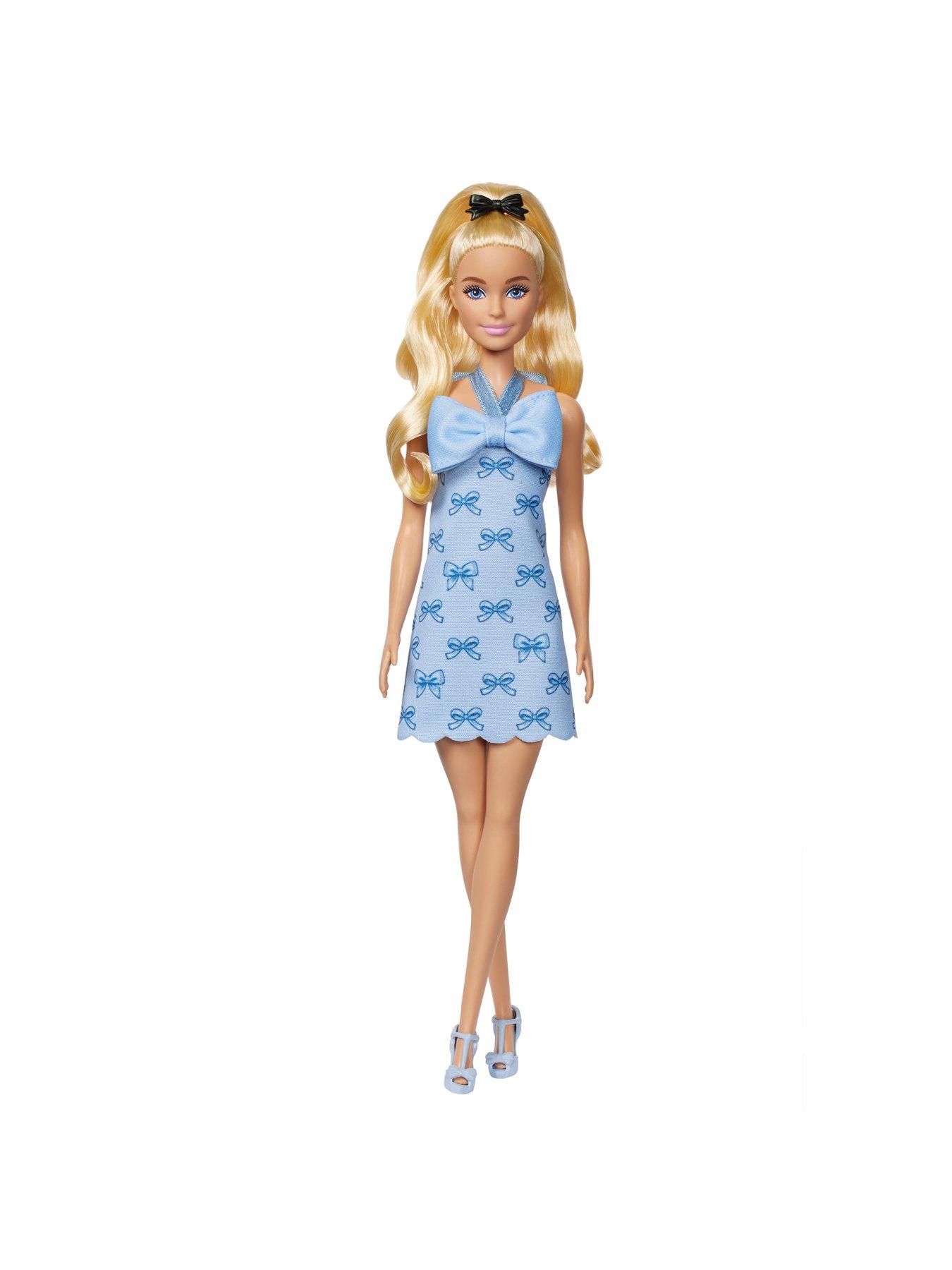 Barbie Fashionistas Doll #237 in Blue Bow Halter Dress, Blonde