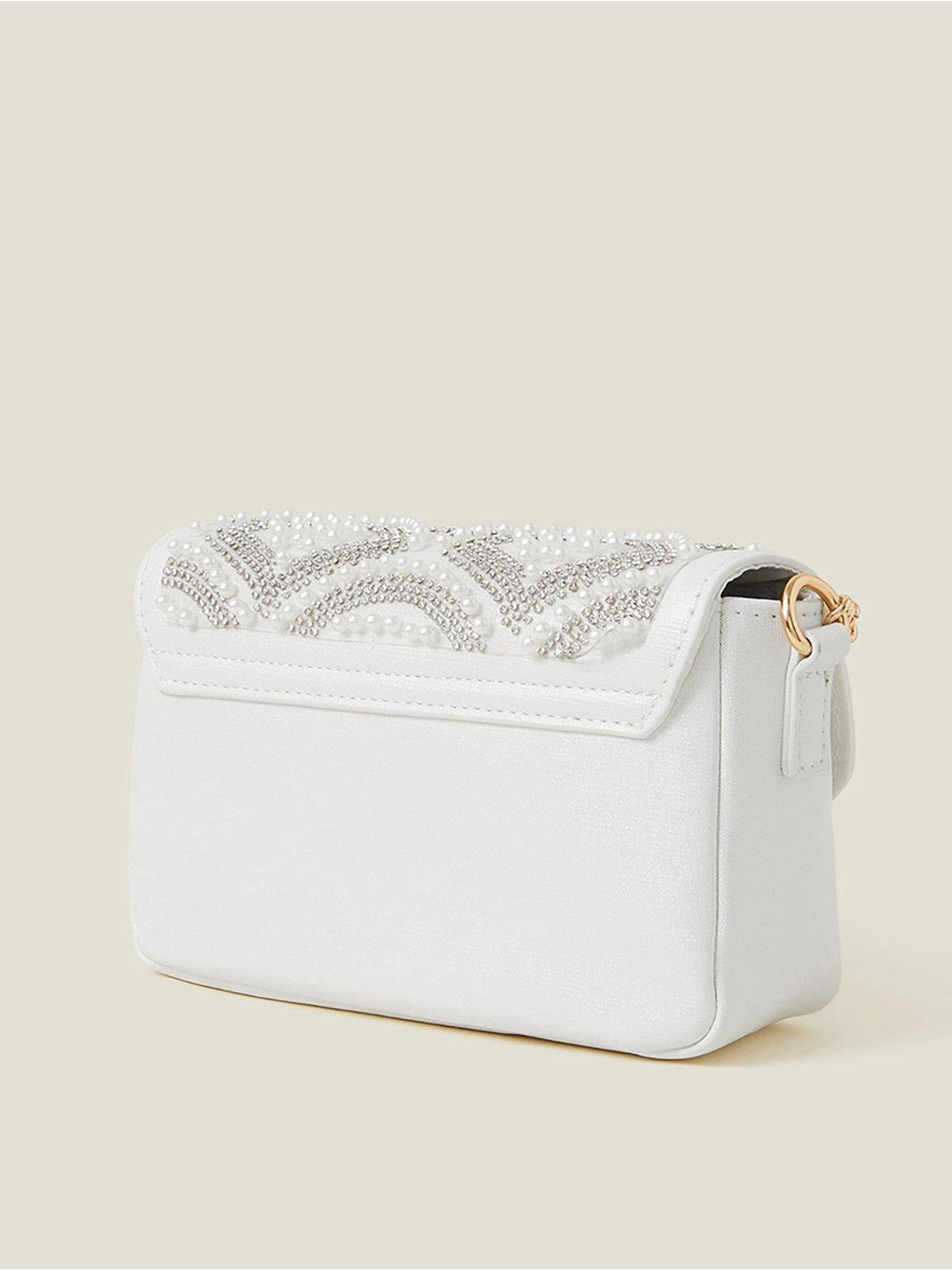  image of accessorize-girls-pearl-fan-bag-light-cream