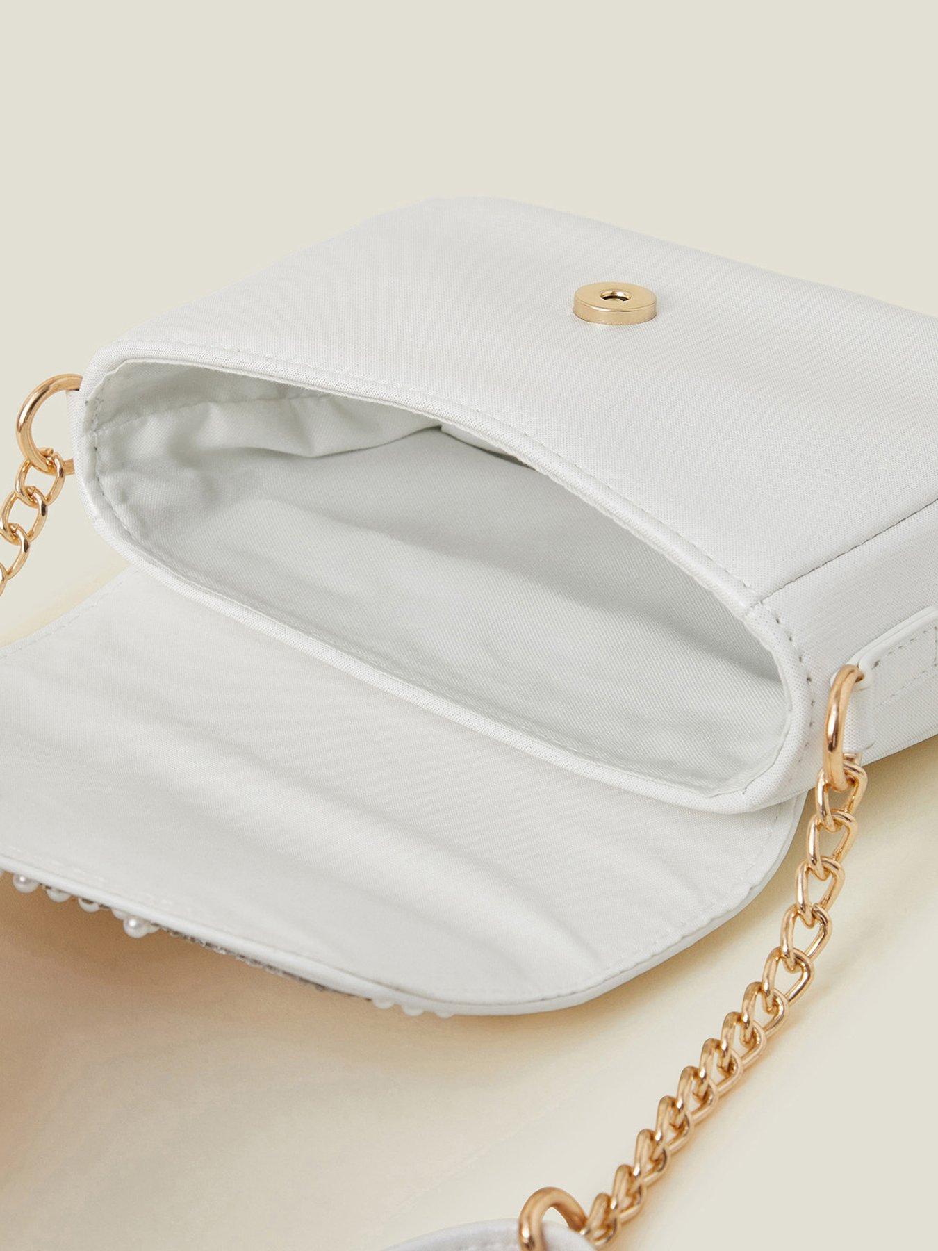 image of accessorize-girls-pearl-fan-bag-light-cream