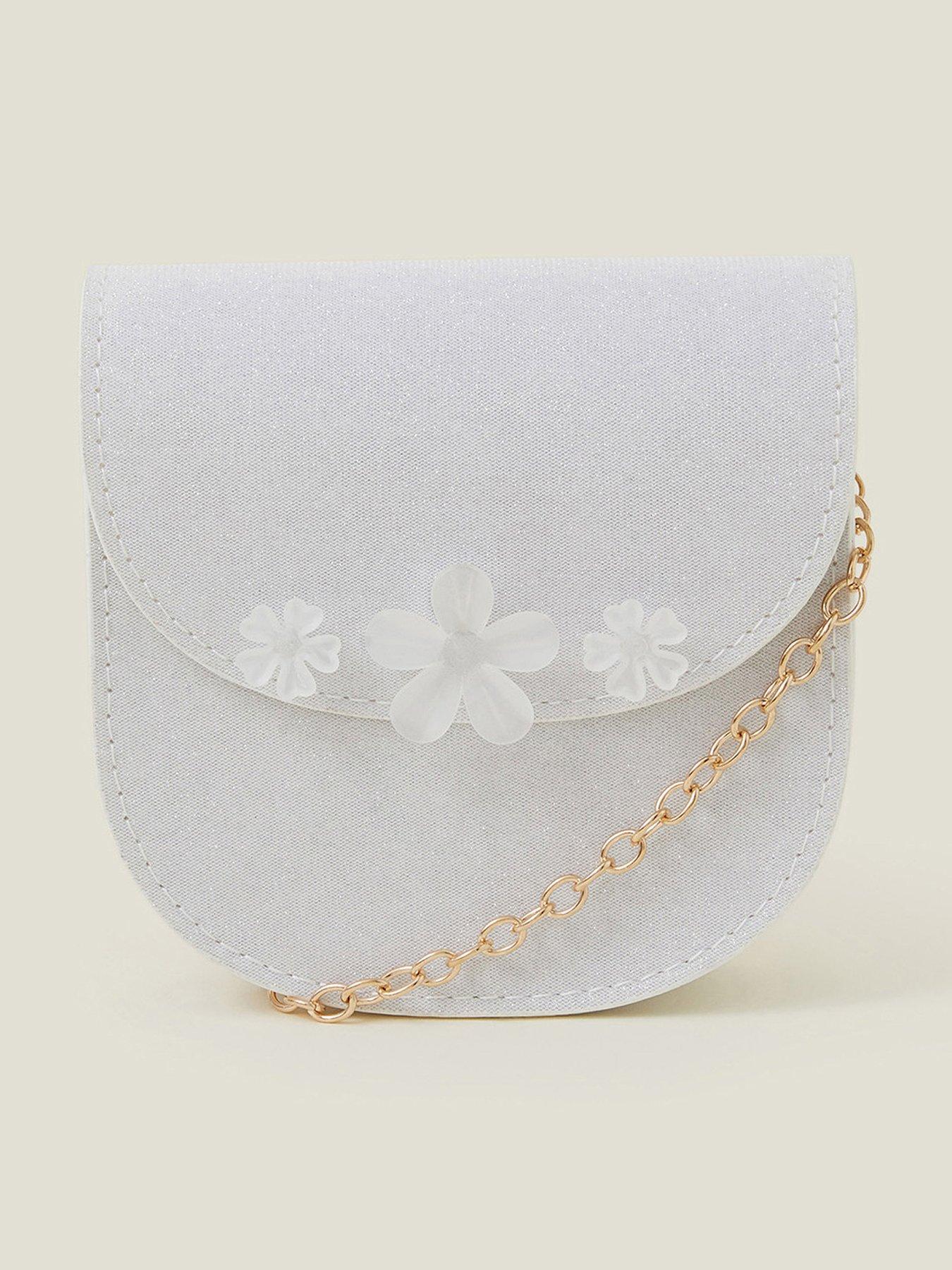undefined Girls Gem Flower Bag - Light Cream