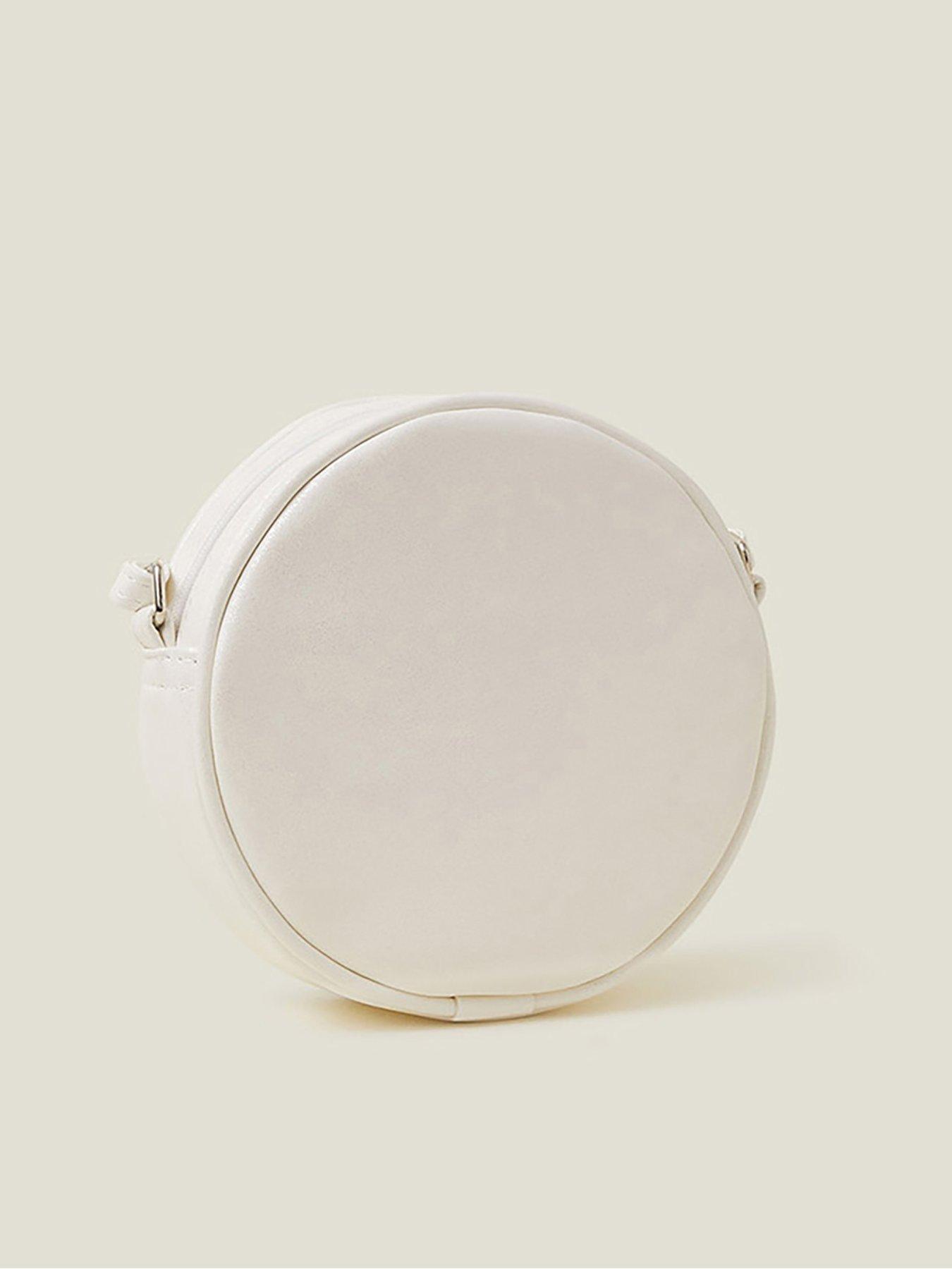  image of accessorize-girls-round-flower-bag-light-cream