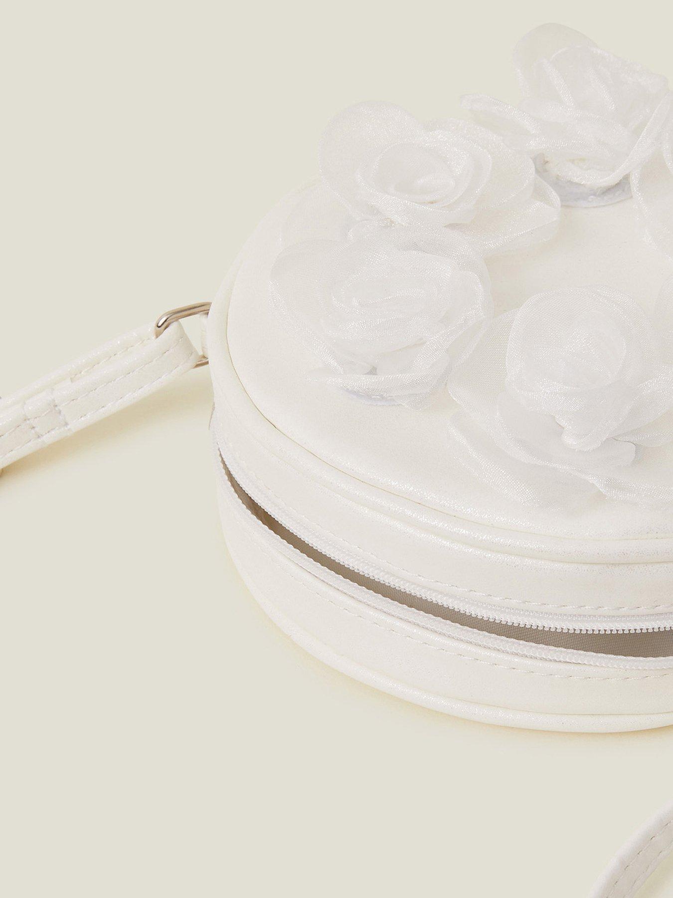  image of accessorize-girls-round-flower-bag-light-cream