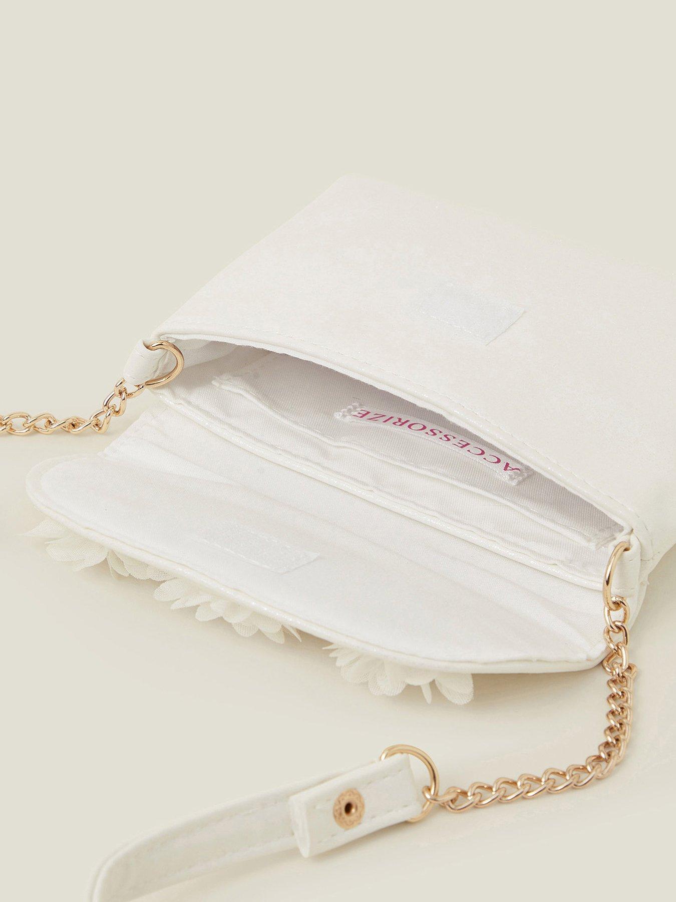  image of accessorize-girls-multi-flower-bag-light-cream