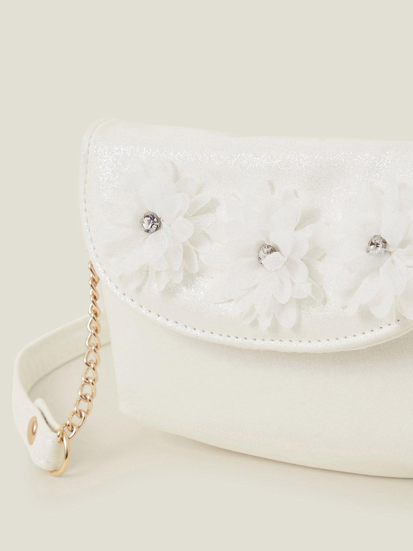  image of accessorize-girls-multi-flower-bag-light-cream