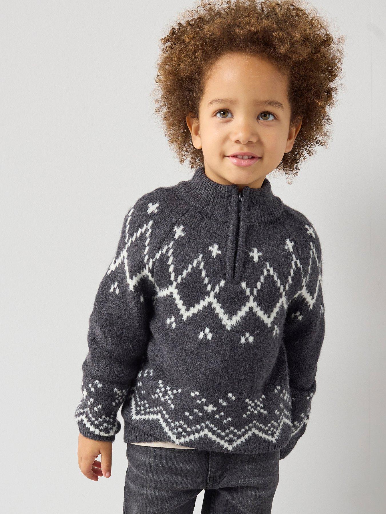 The Very Collection Boys Fairsile Half Zip Knitted Jumper - Navy