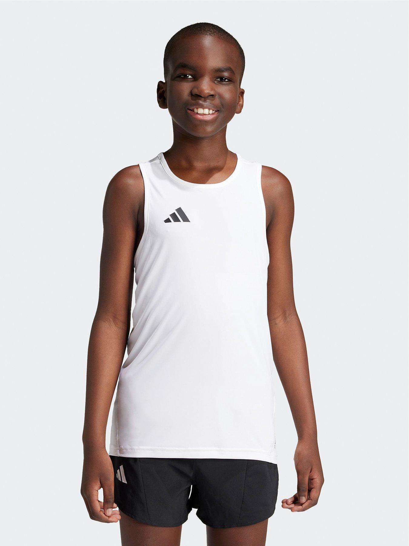 adidas Boys Junior Running Team Vest - White