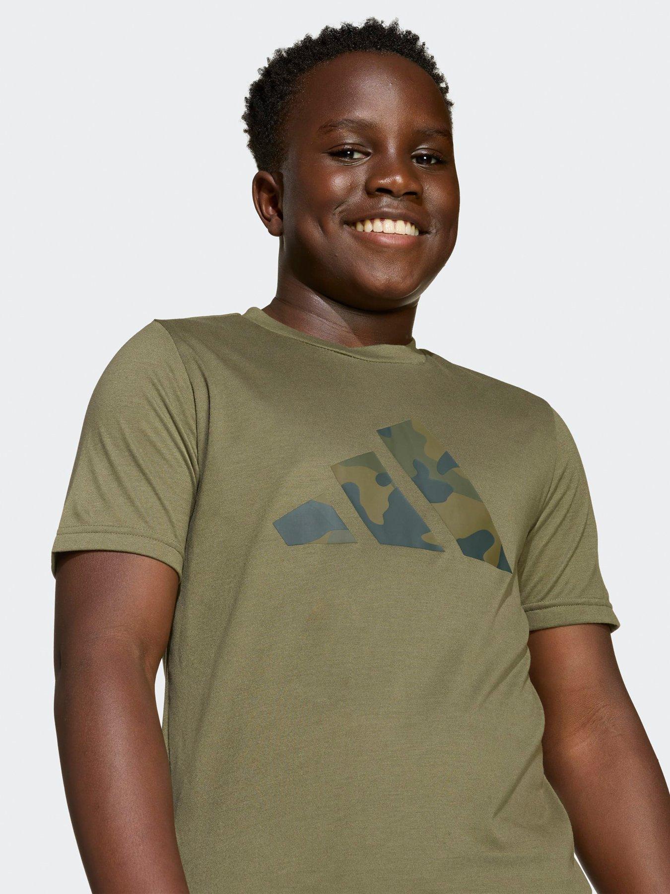 Image 5 of 5 of adidas Unisex Junior Training Essentials Print T-Shirt &amp; Short Set - Khaki