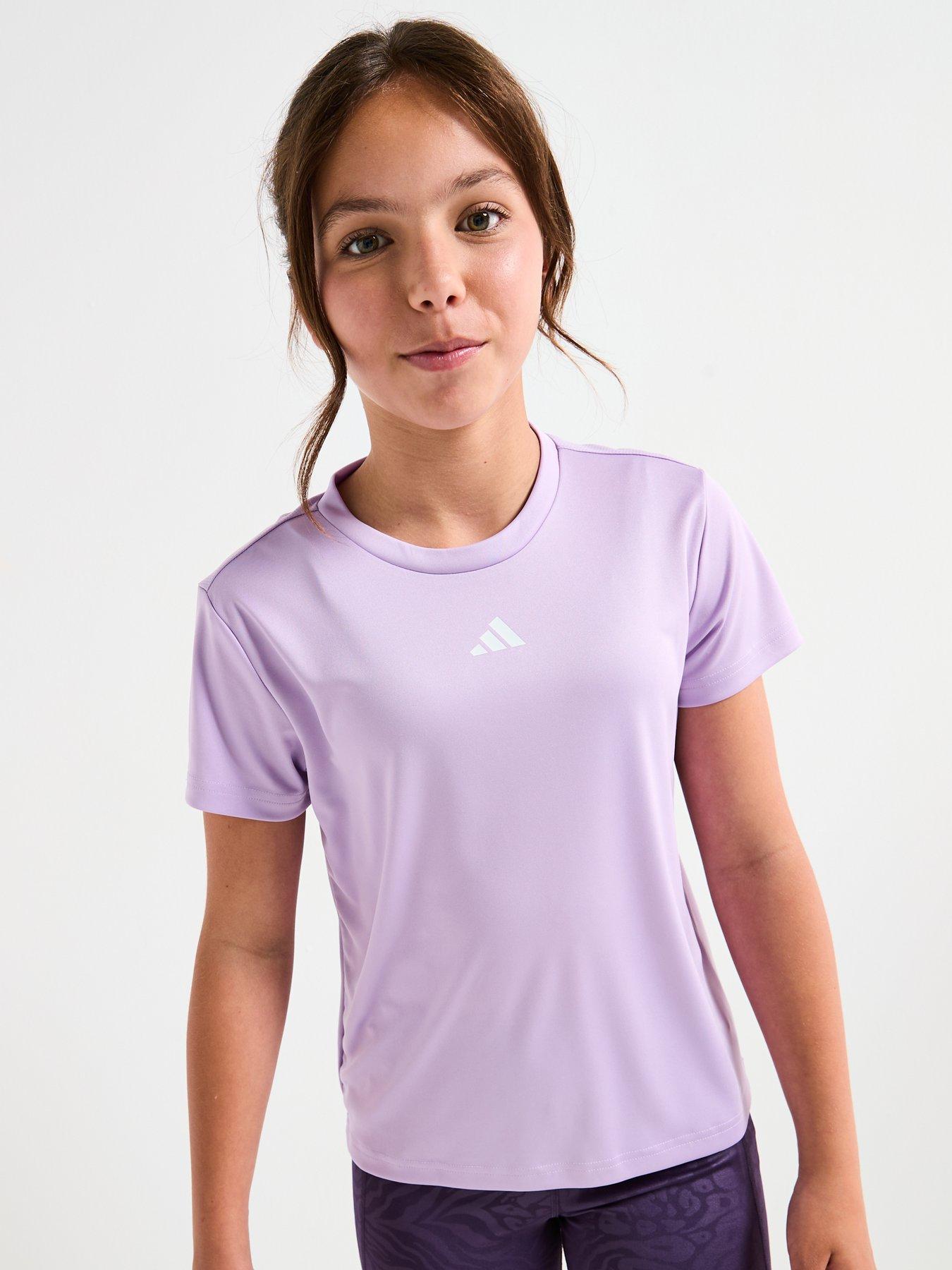  image of adidas-girls-junior-training-essentials-t-shirt-purple