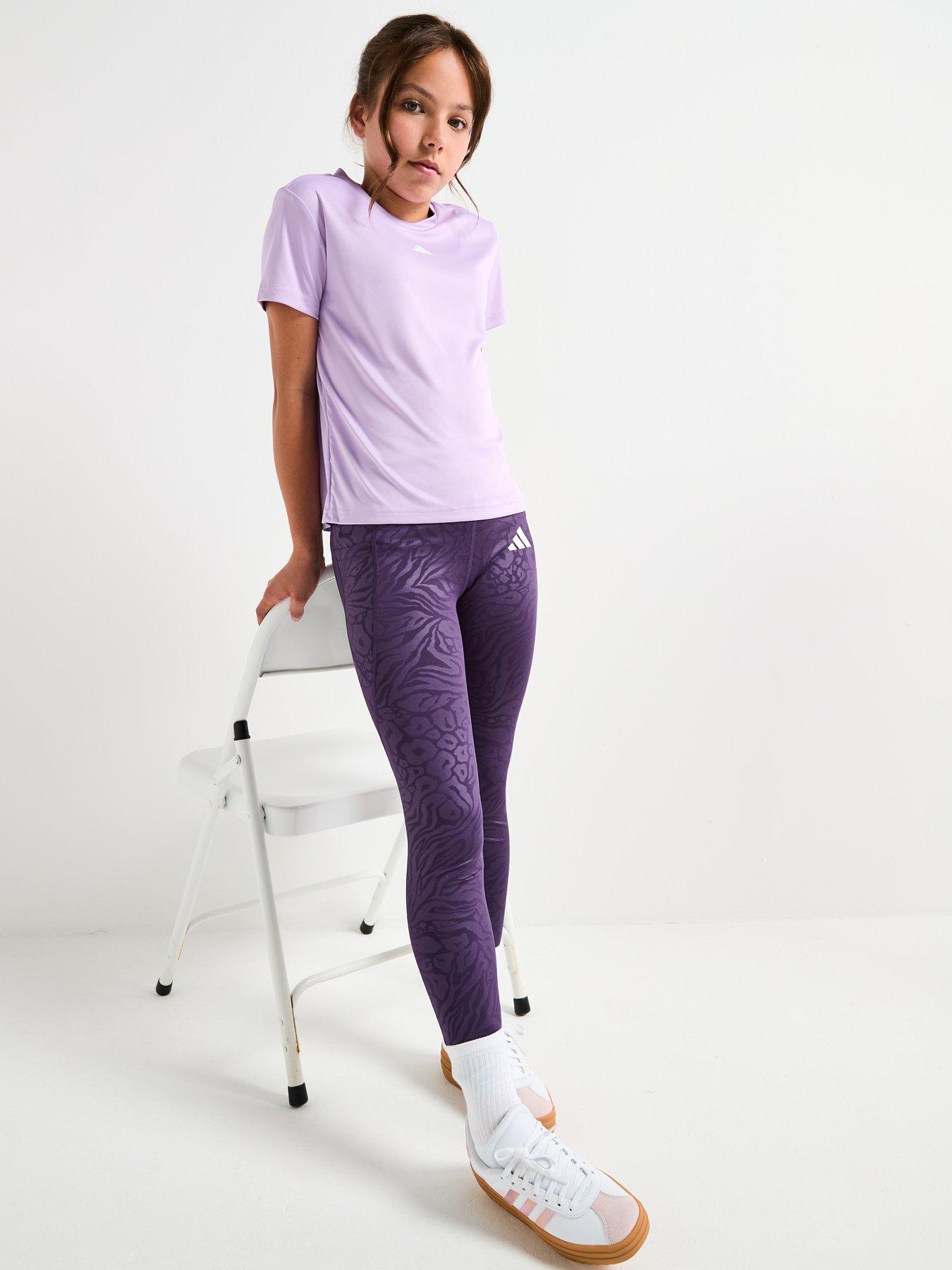 Image 3 of 6 of adidas Girls Junior Training Essentials T-Shirt - Purple