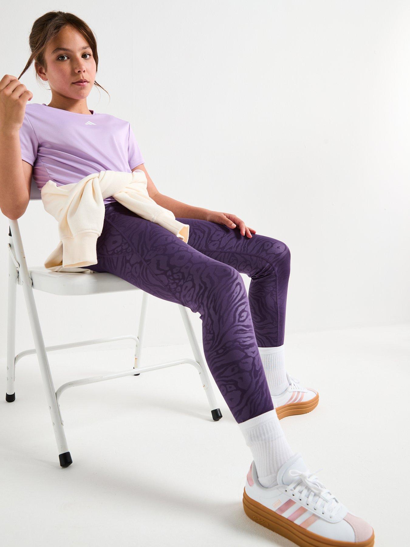 Image 4 of 6 of adidas Girls Junior Training Essentials T-Shirt - Purple