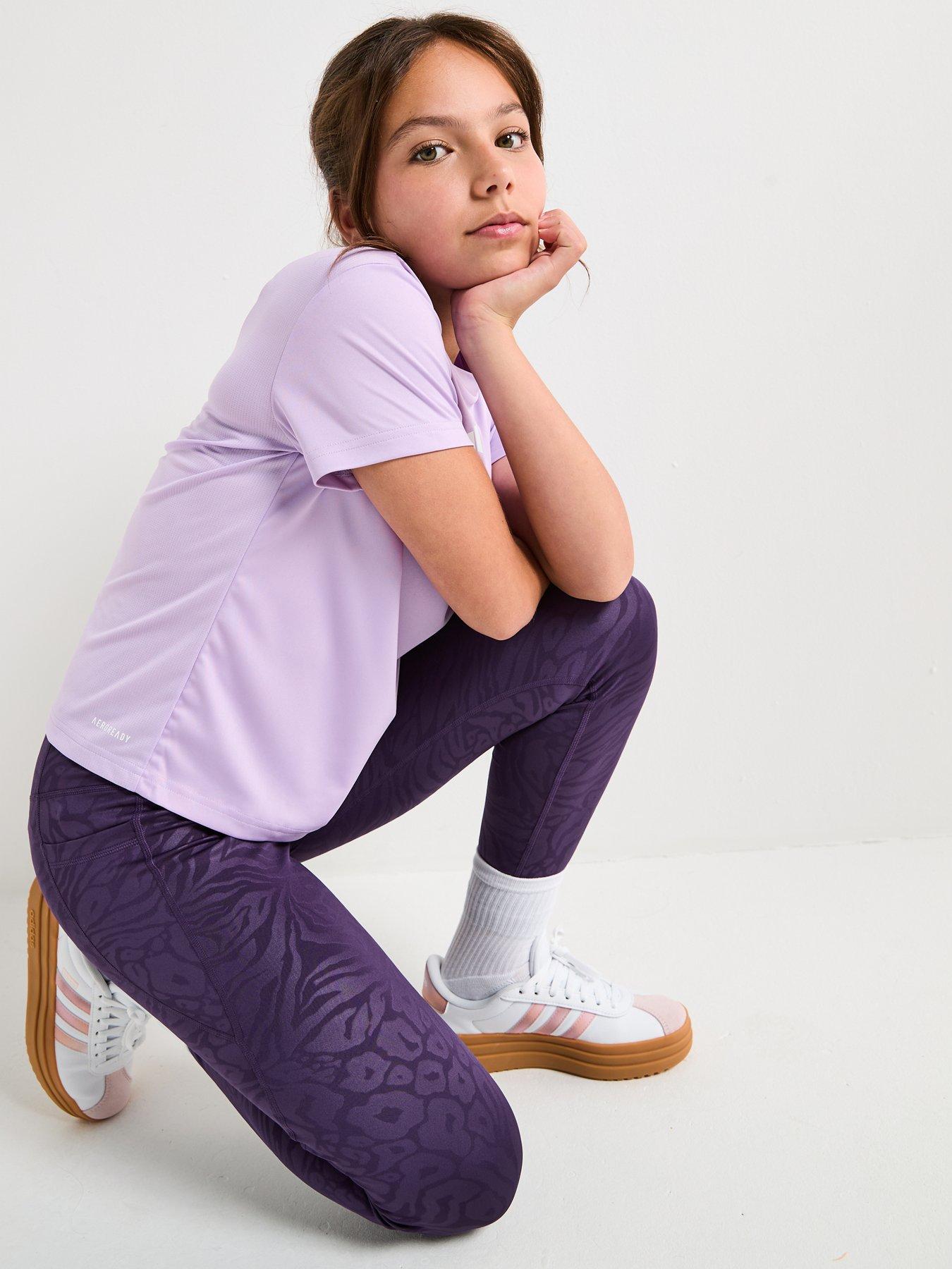 Image 5 of 6 of adidas Girls Junior Training Essentials T-Shirt - Purple