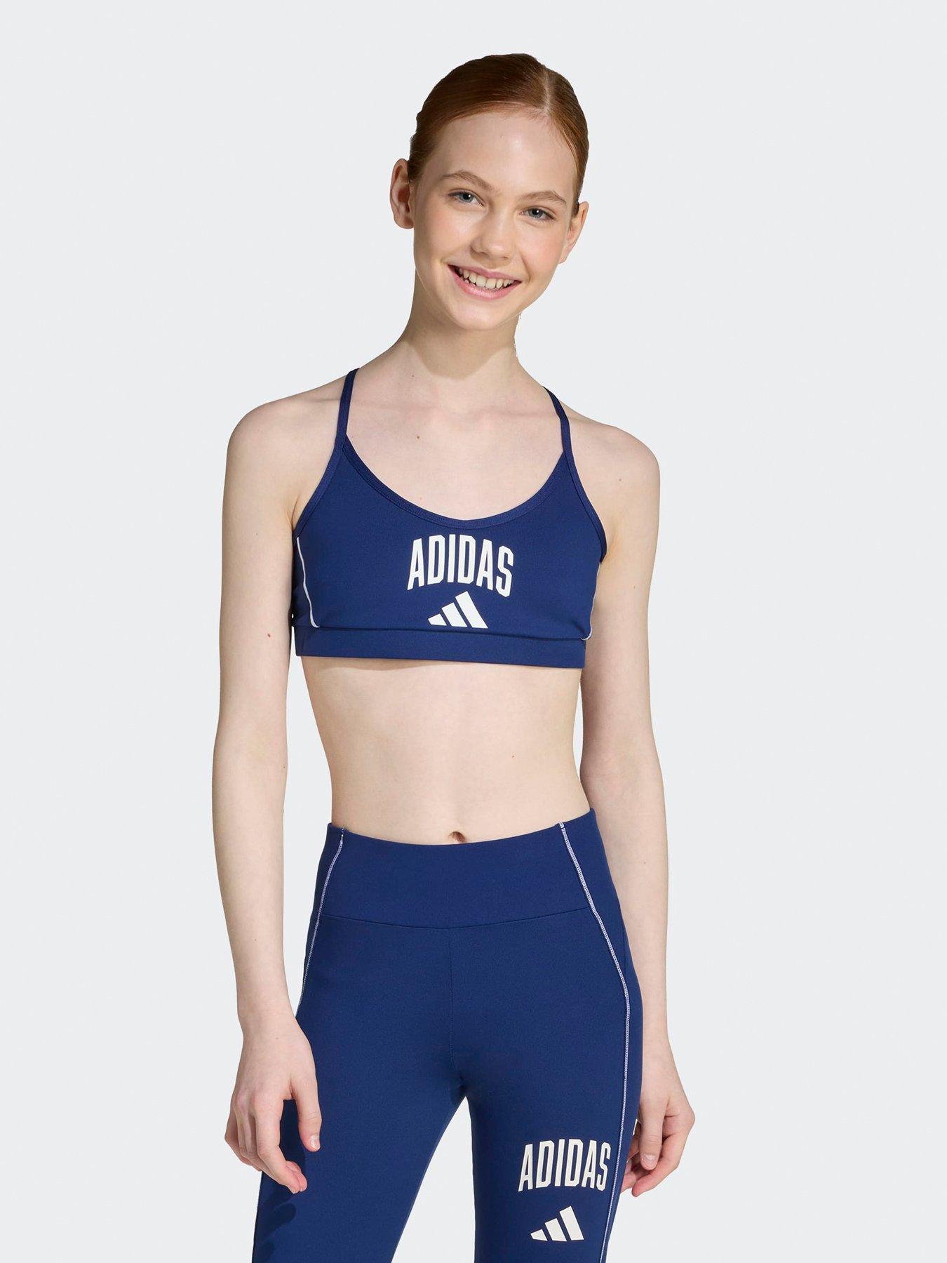 Image 1 of 5 of adidas Girls Junior Training Collegiate Sports Bra - Blue