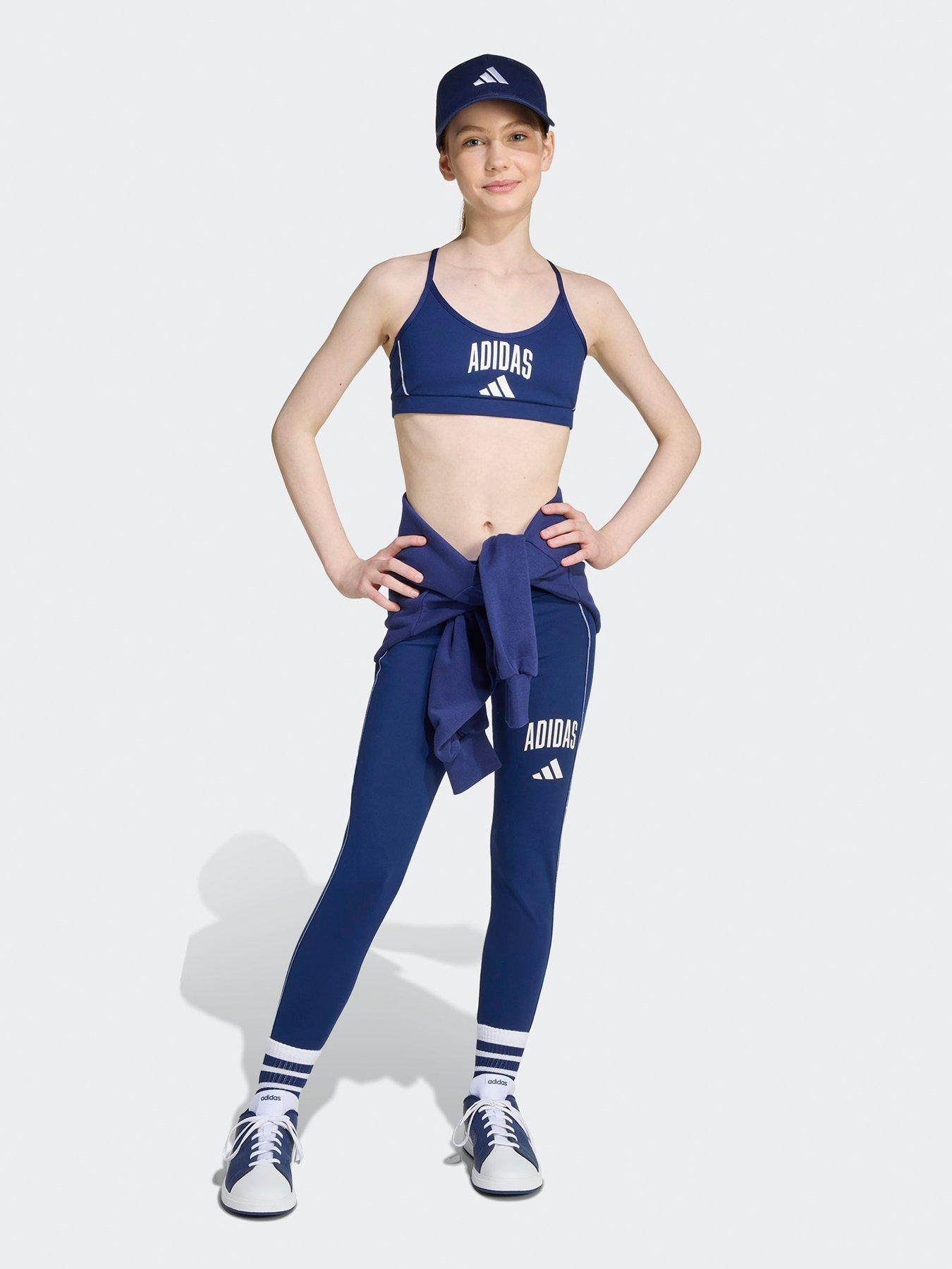 Image 3 of 5 of adidas Girls Junior Training Collegiate Sports Bra - Blue
