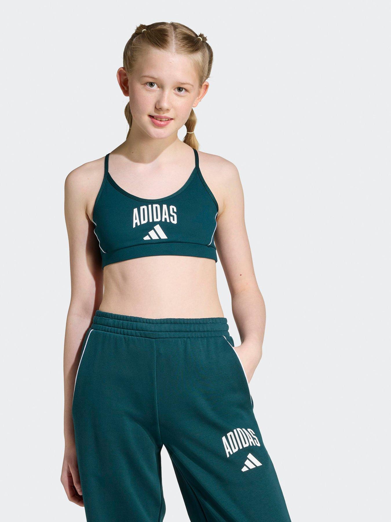undefined Girls Junior Training Collegiate Sports Bra - Green