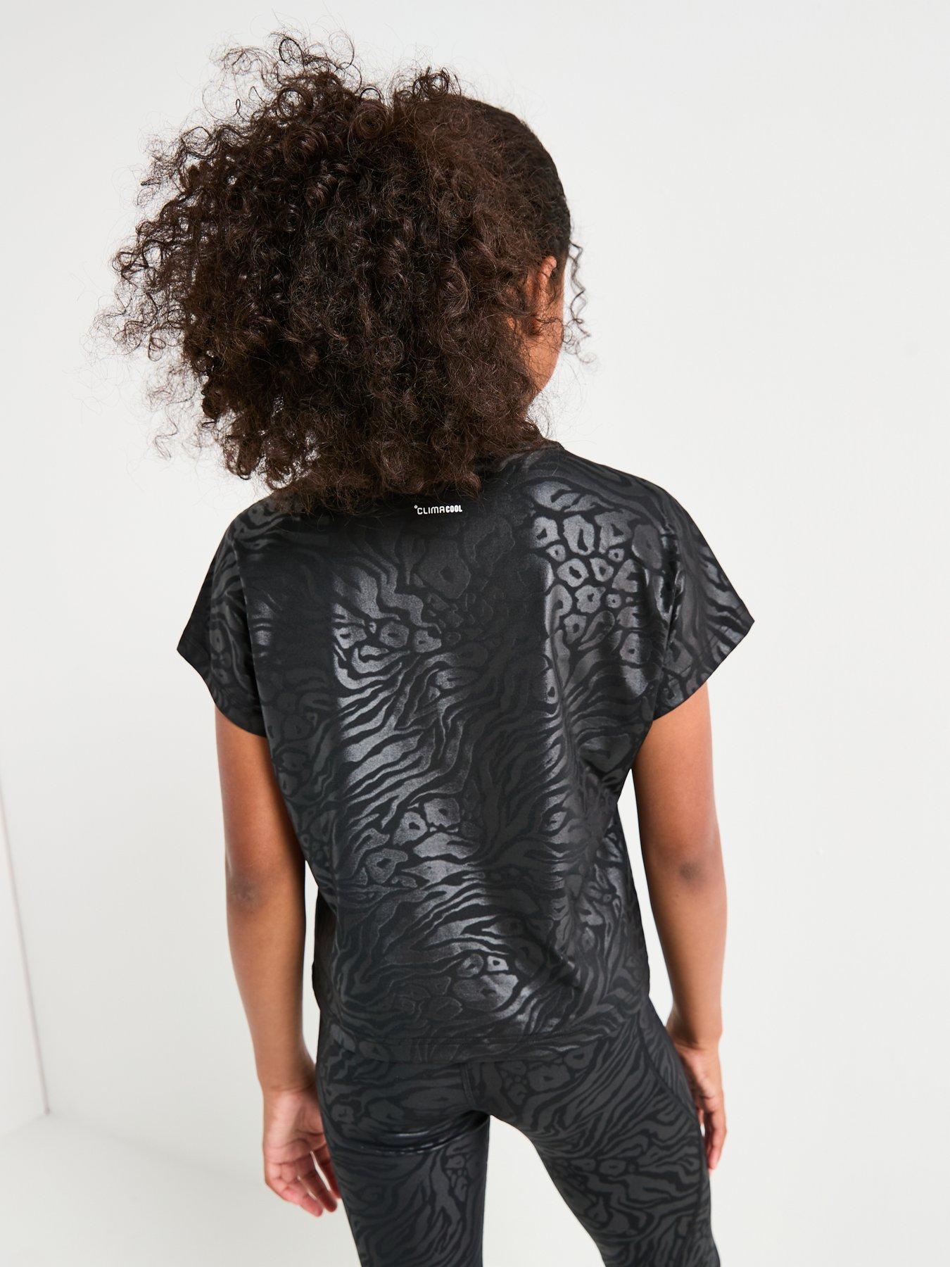 Image 2 of 6 of adidas Girls Junior Training Print T-Shirt - Black