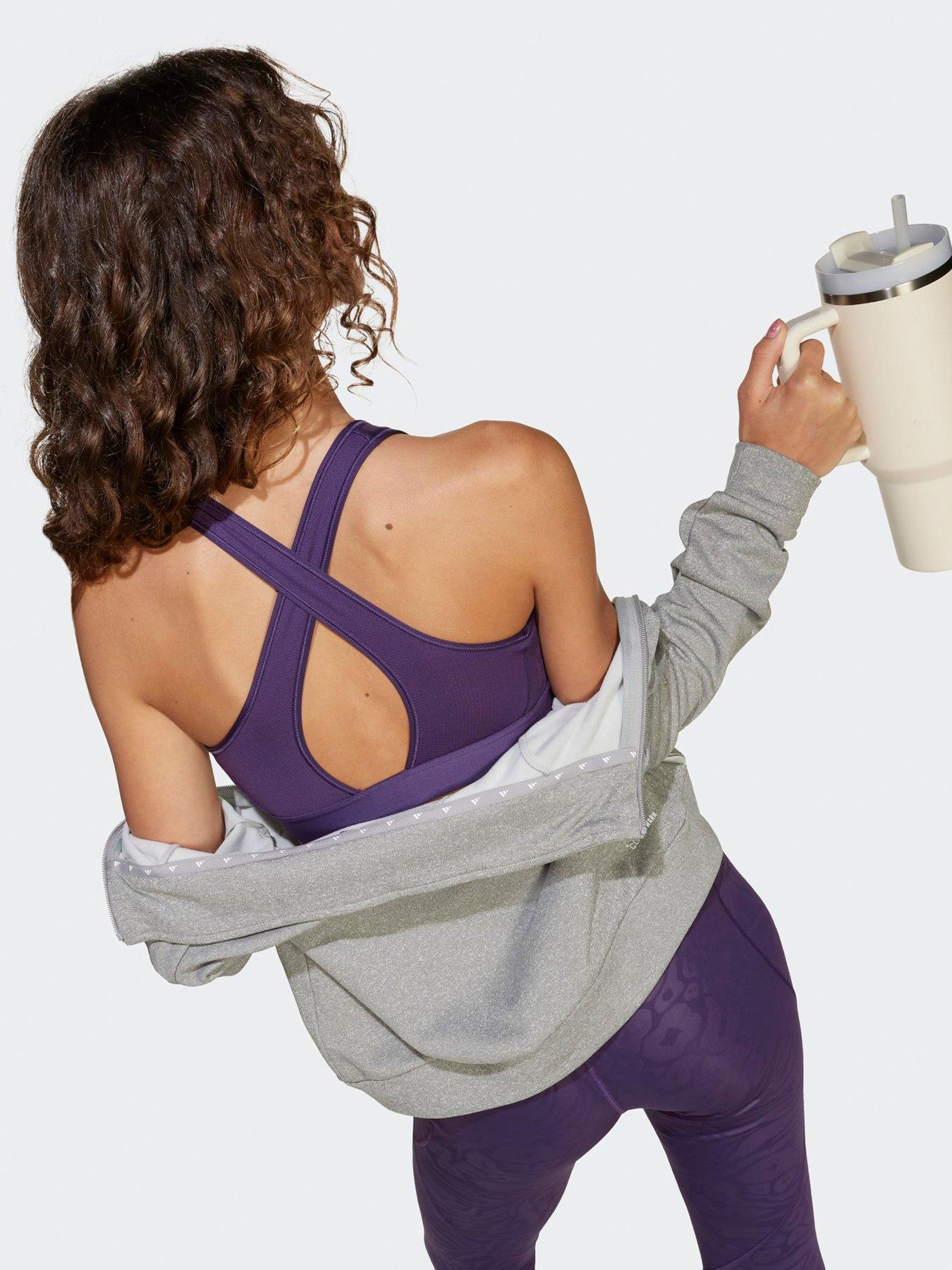 Image 5 of 5 of adidas Girls Junior Training Print Sports Bra - Purple