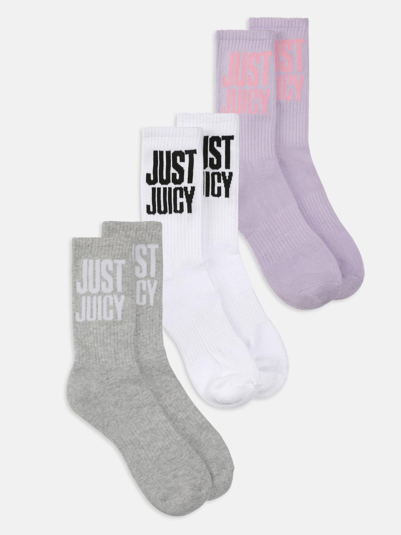 undefined Crew Socks With Just Juicy Logo - Multi