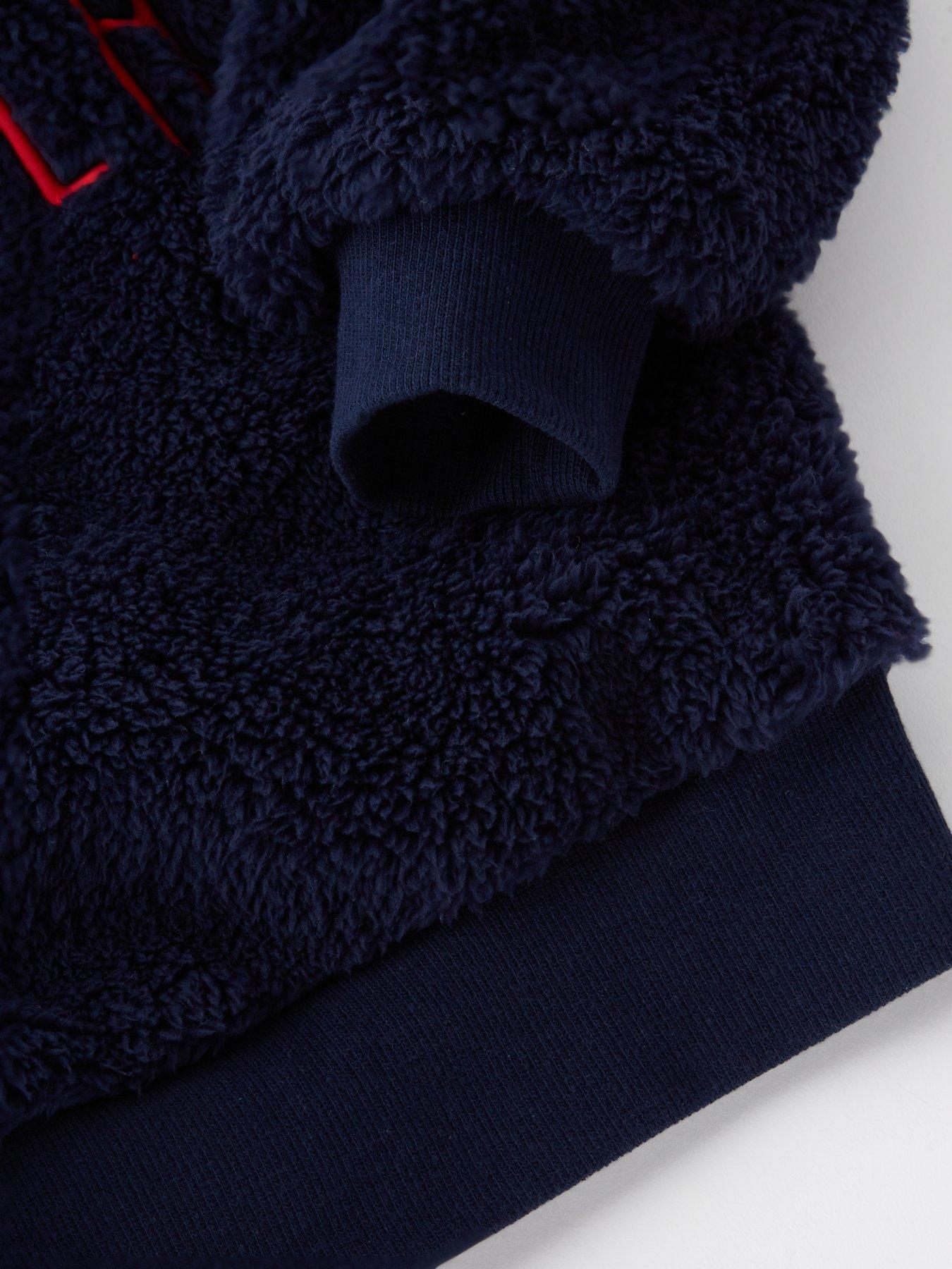 Image 5 of 6 of The Very Collection Kids Family Christmas Pj Borg Sweat And Xmas Tree Wide Leg Trousers - Navy