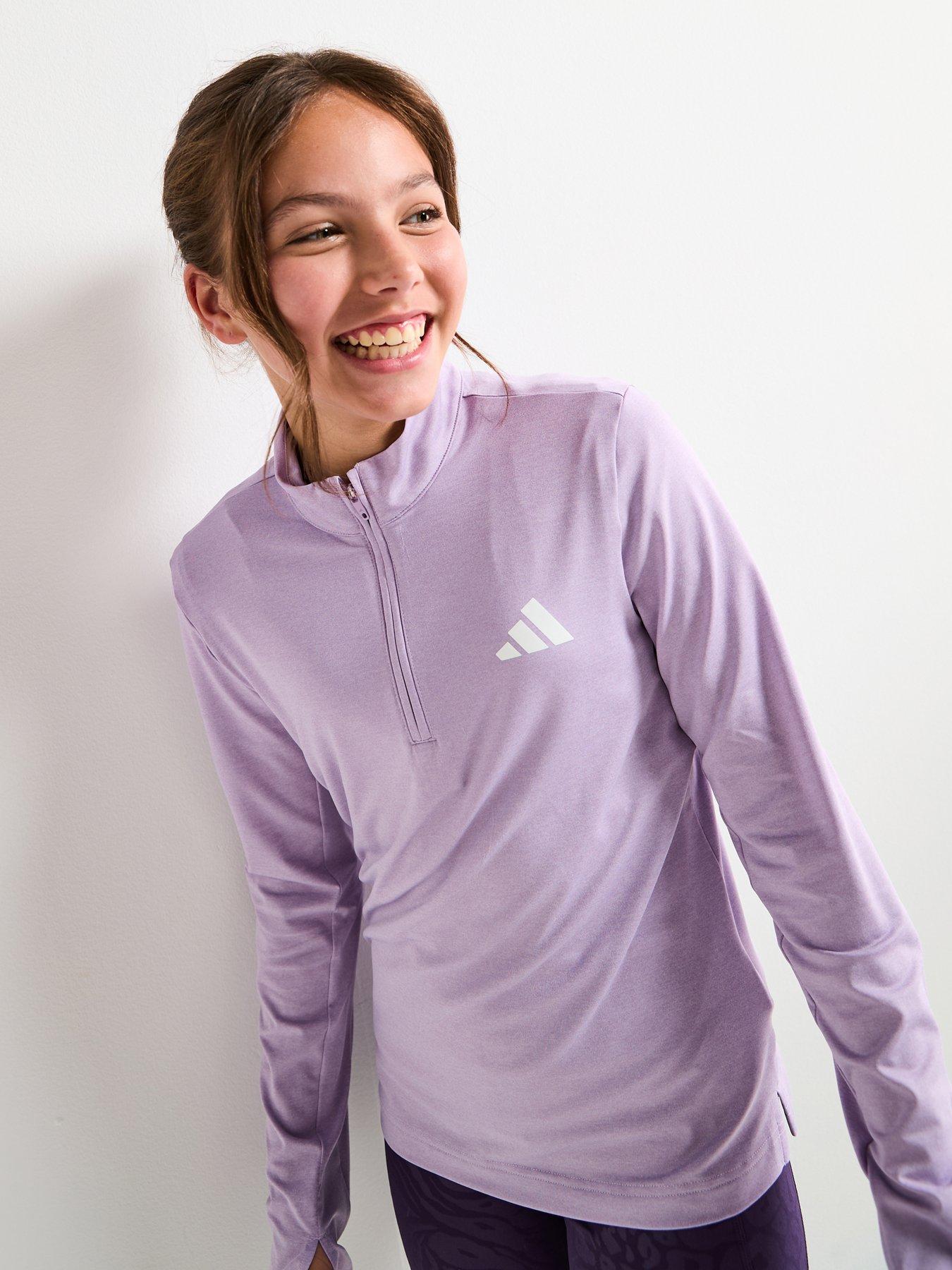  image of adidas-girls-junior-training-zip-top-purple
