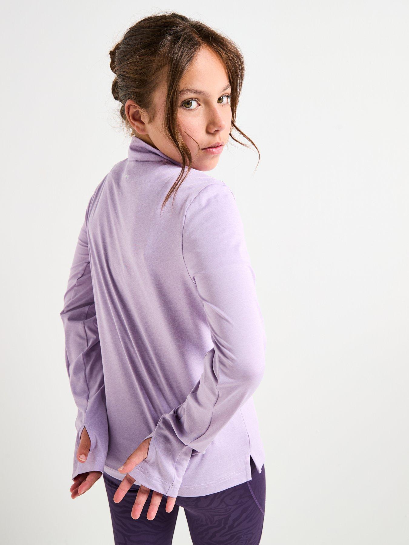  image of adidas-girls-junior-training-zip-top-purple