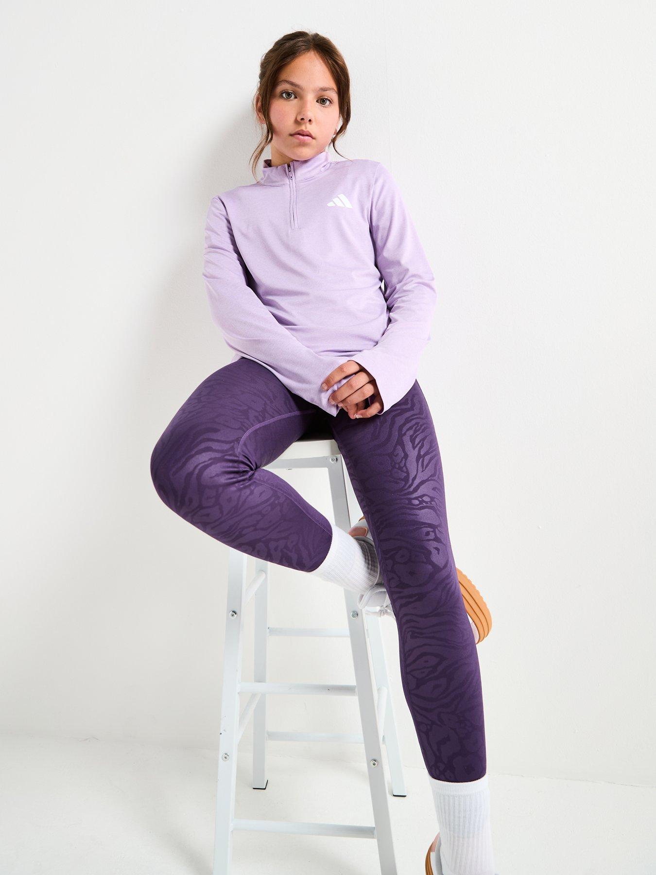 image of adidas-girls-junior-training-zip-top-purple