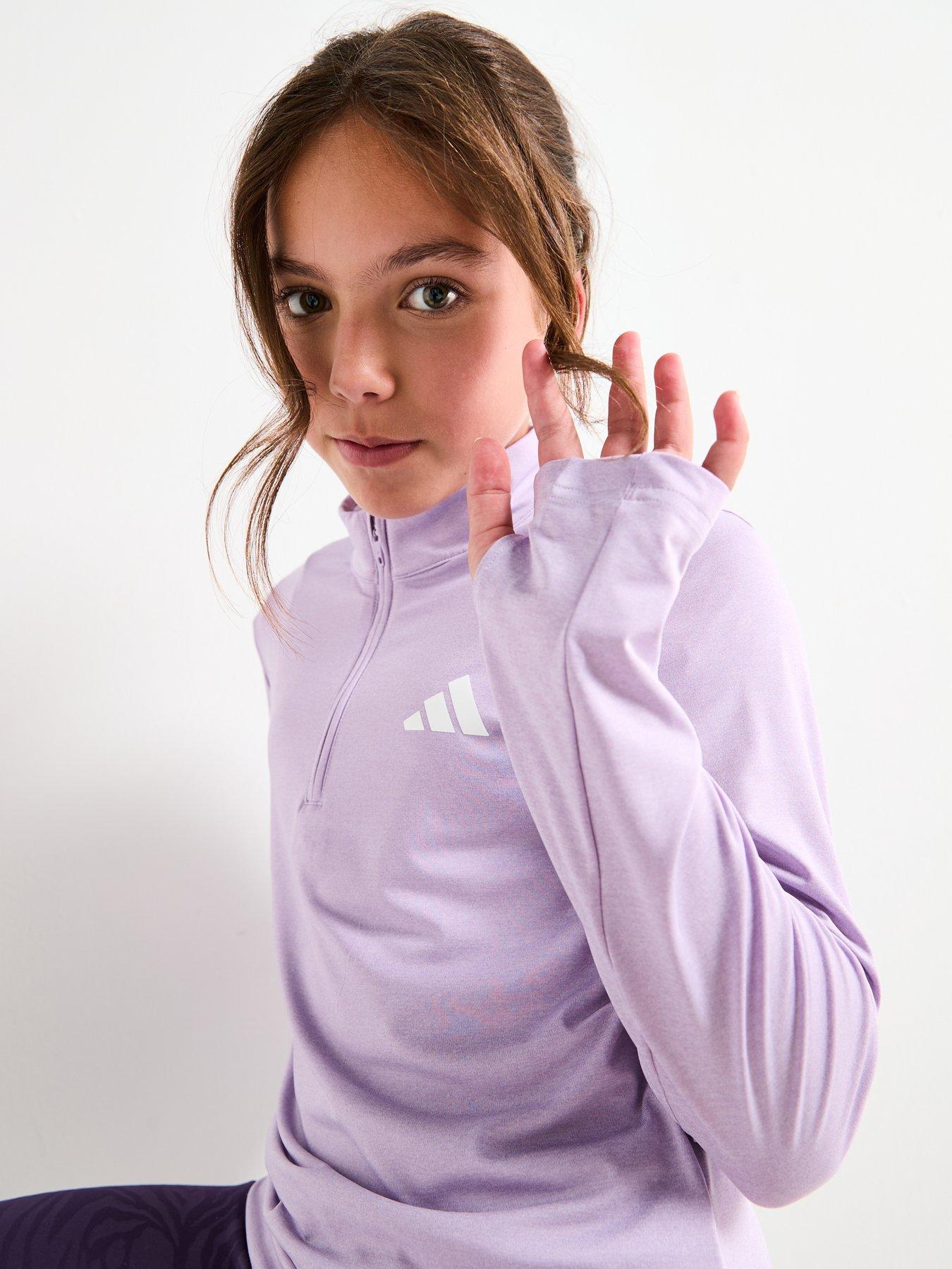  image of adidas-girls-junior-training-zip-top-purple