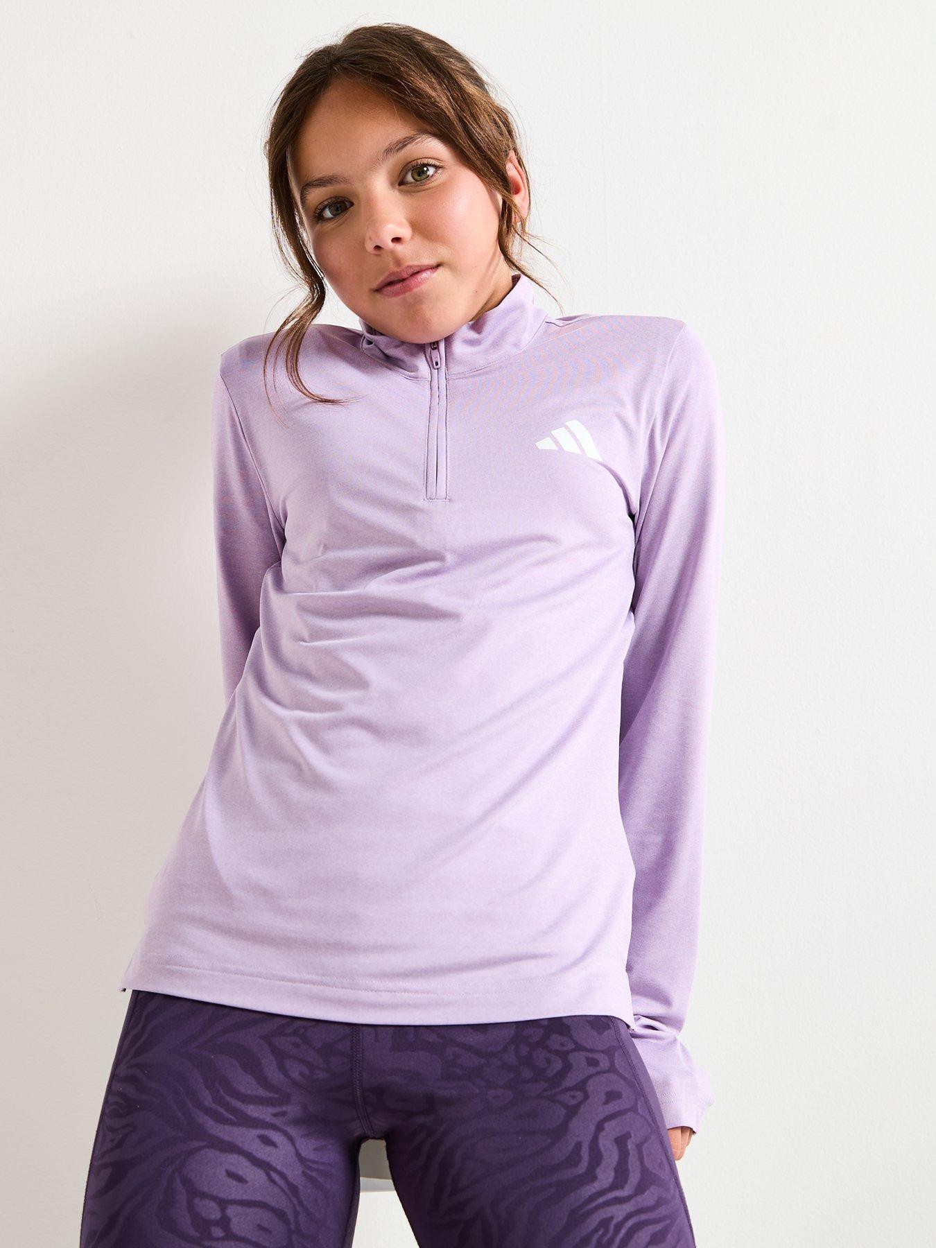  image of adidas-girls-junior-training-zip-top-purple