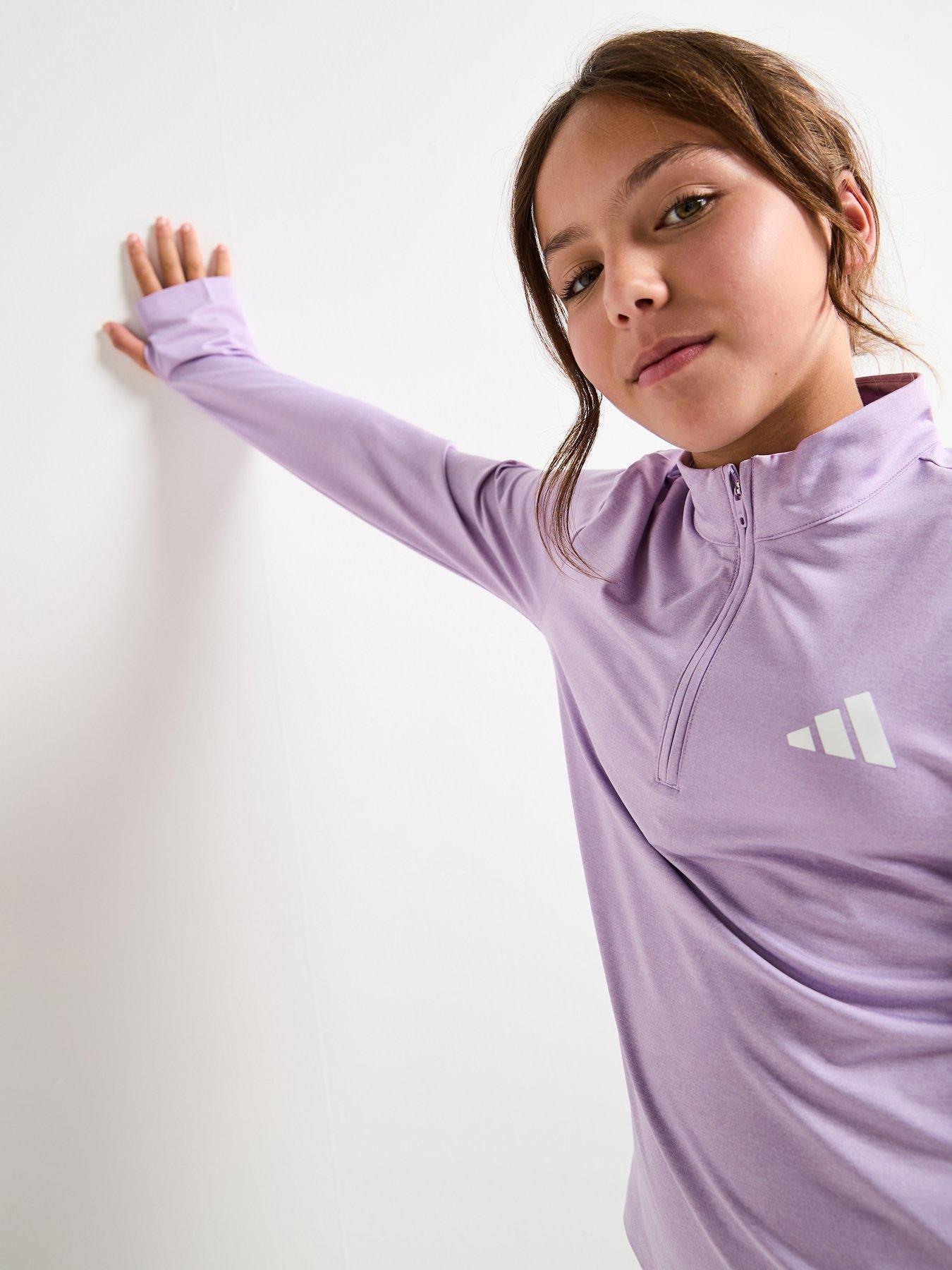 image of adidas-girls-junior-training-zip-top-purple