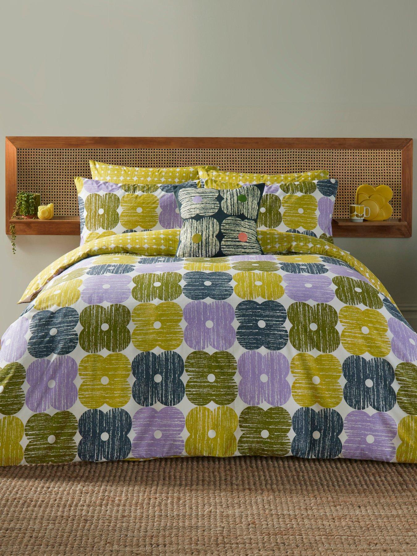 orla-kiely-textured-flower-100-cotton-percale-duvet-cover-set