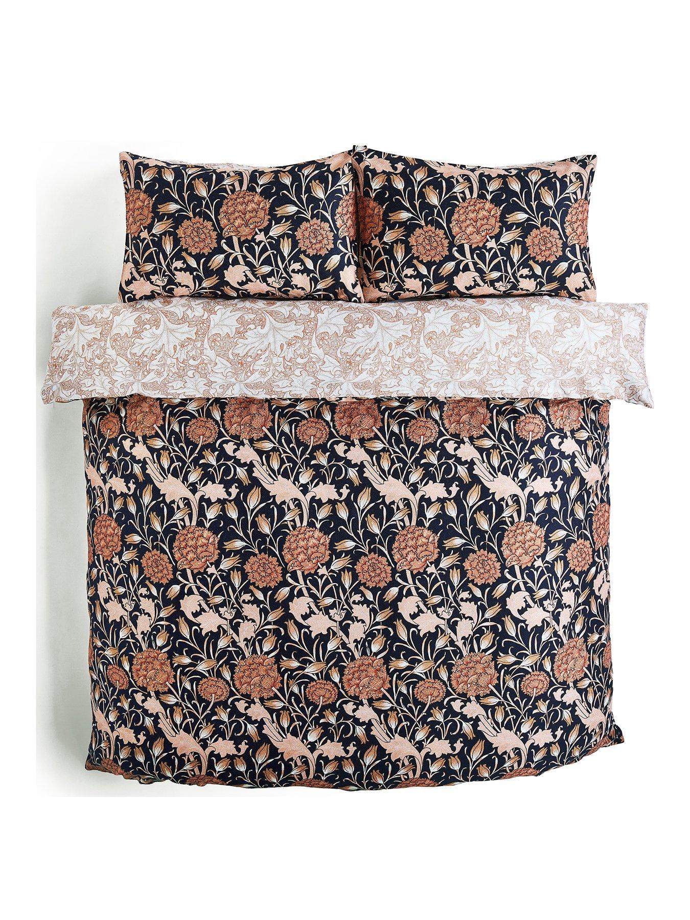  image of william-morris-at-home-wild-tulip-100-cotton-sateen-duvet-cover-set