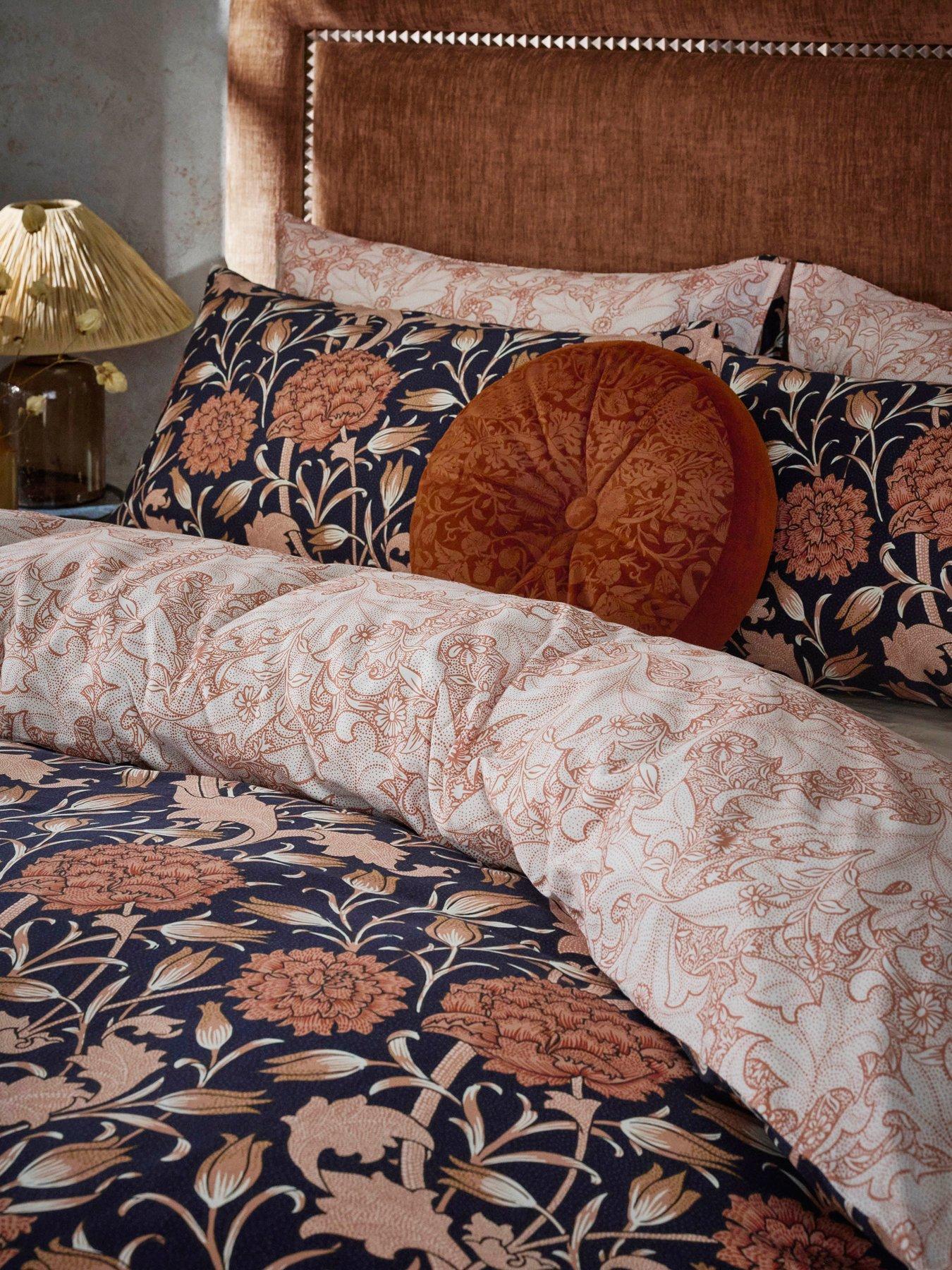  image of william-morris-at-home-wild-tulip-100-cotton-sateen-duvet-cover-set