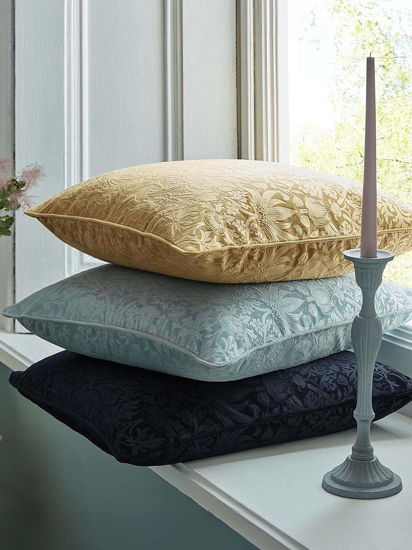 front image of william-morris-at-home-strawberry-thief-embossed-cushion-in-seafoam