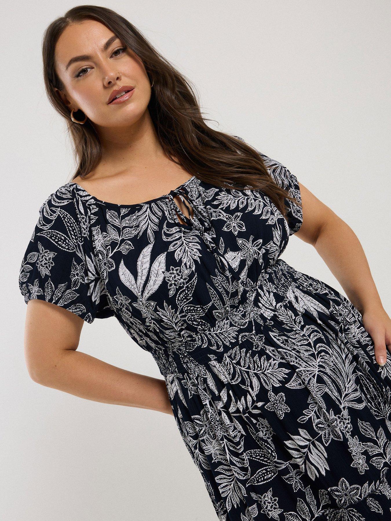  image of yours-curve-gypsy-bardot-maxi-dress-blue
