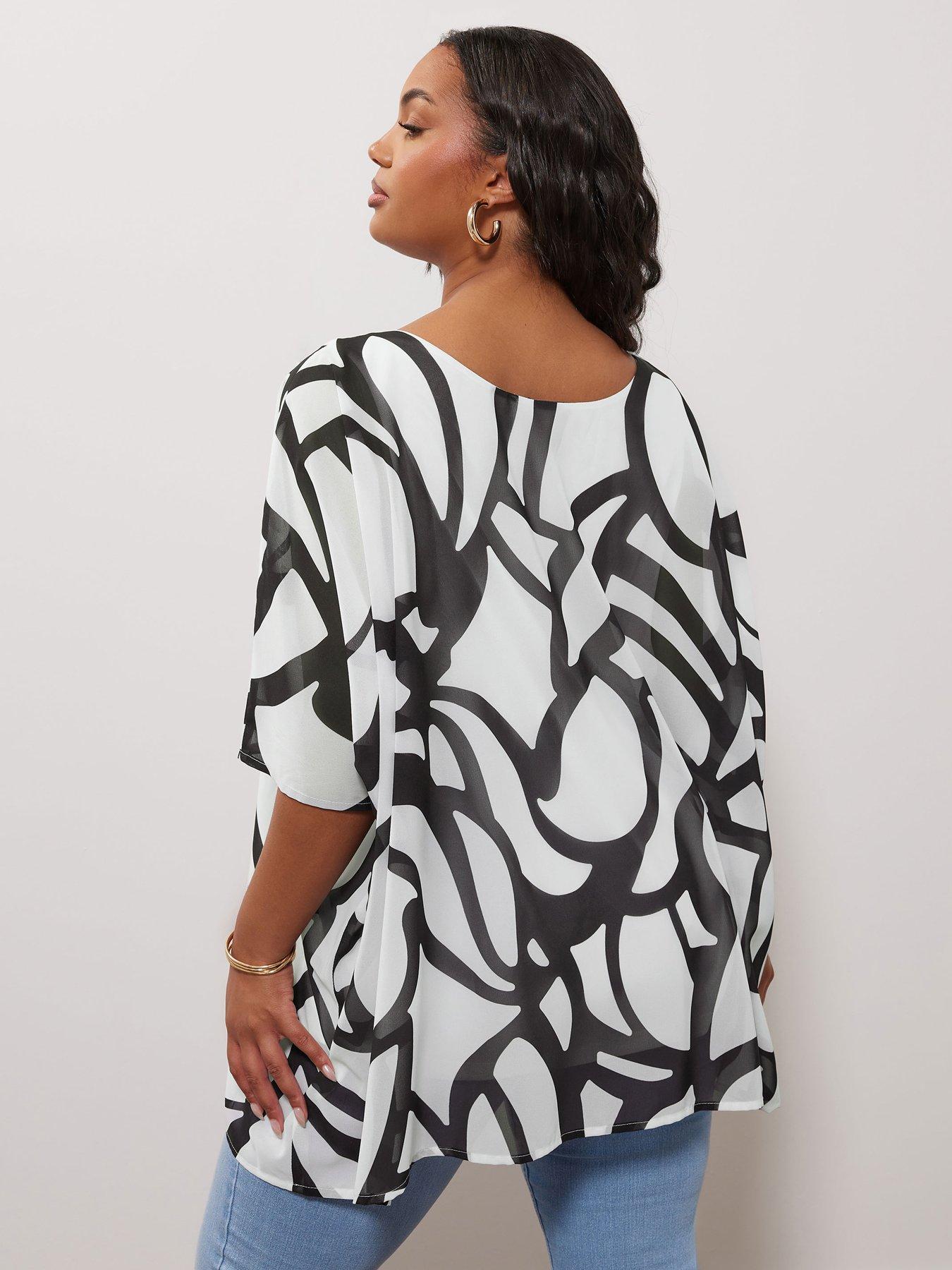  image of yours-curve-mono-geo-cape-top-white