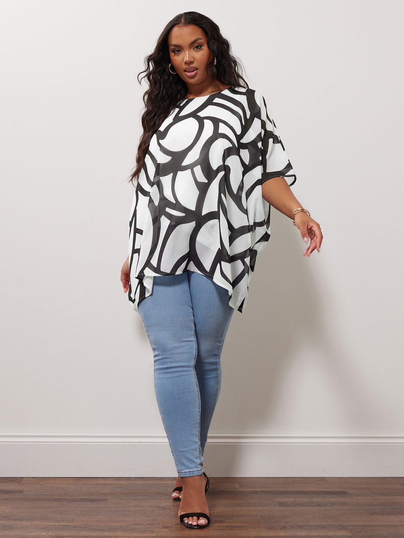  image of yours-curve-mono-geo-cape-top-white