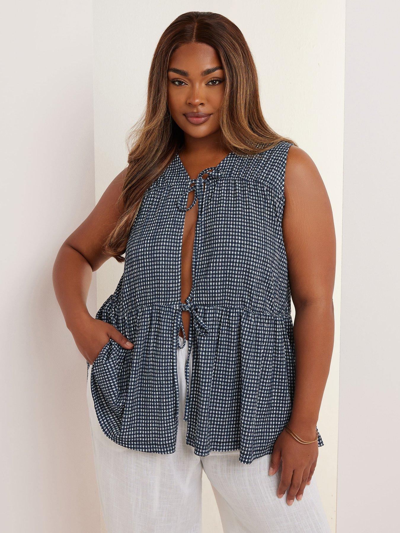 undefined Curve Sleeveless Peasant Top - Black